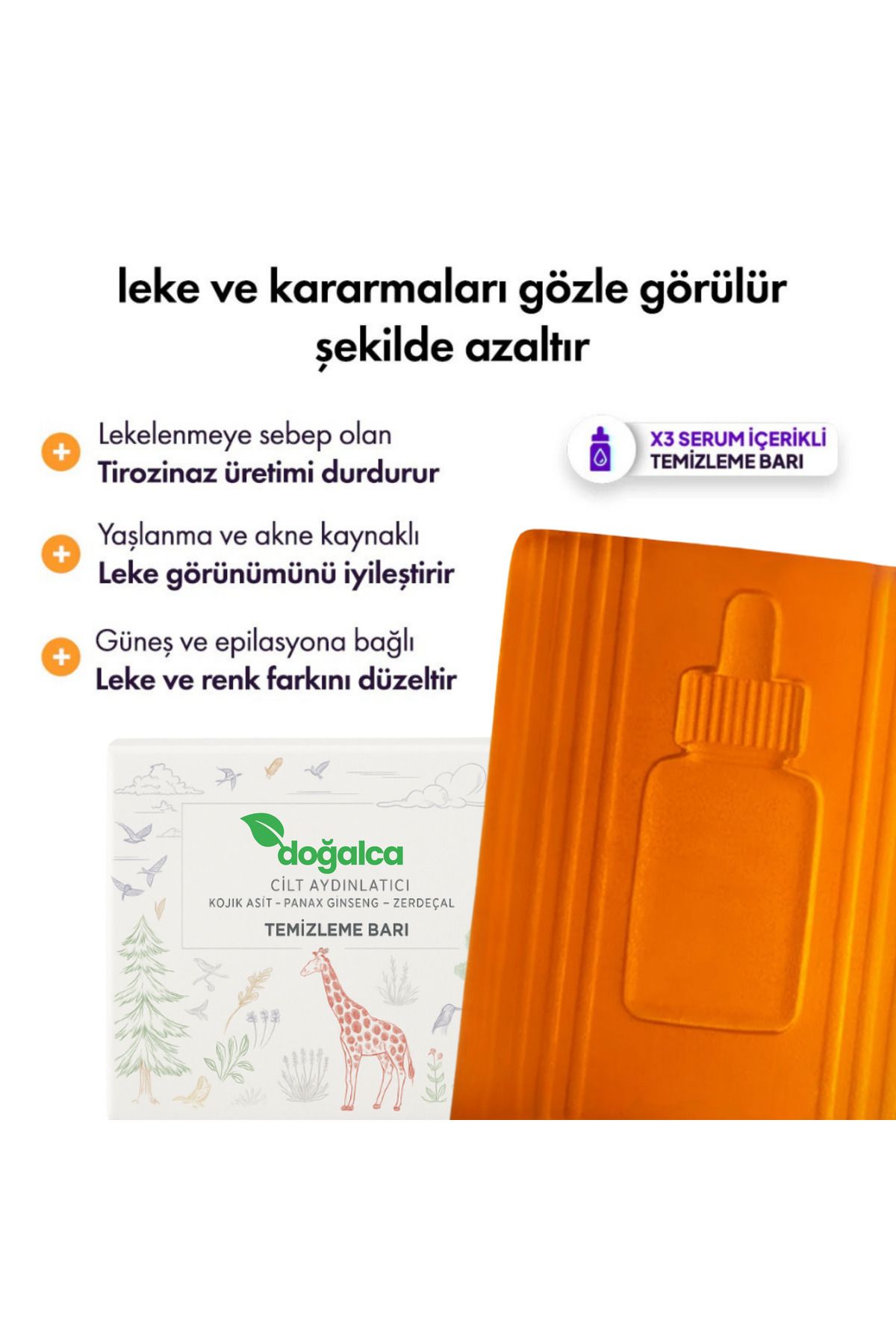 Doğalca Kojic Asit Sabunu, Zerdeçal Ve Kojik Asit Etkisi Ile Leke Karşıtı Kojik Asit Temizleme Barı