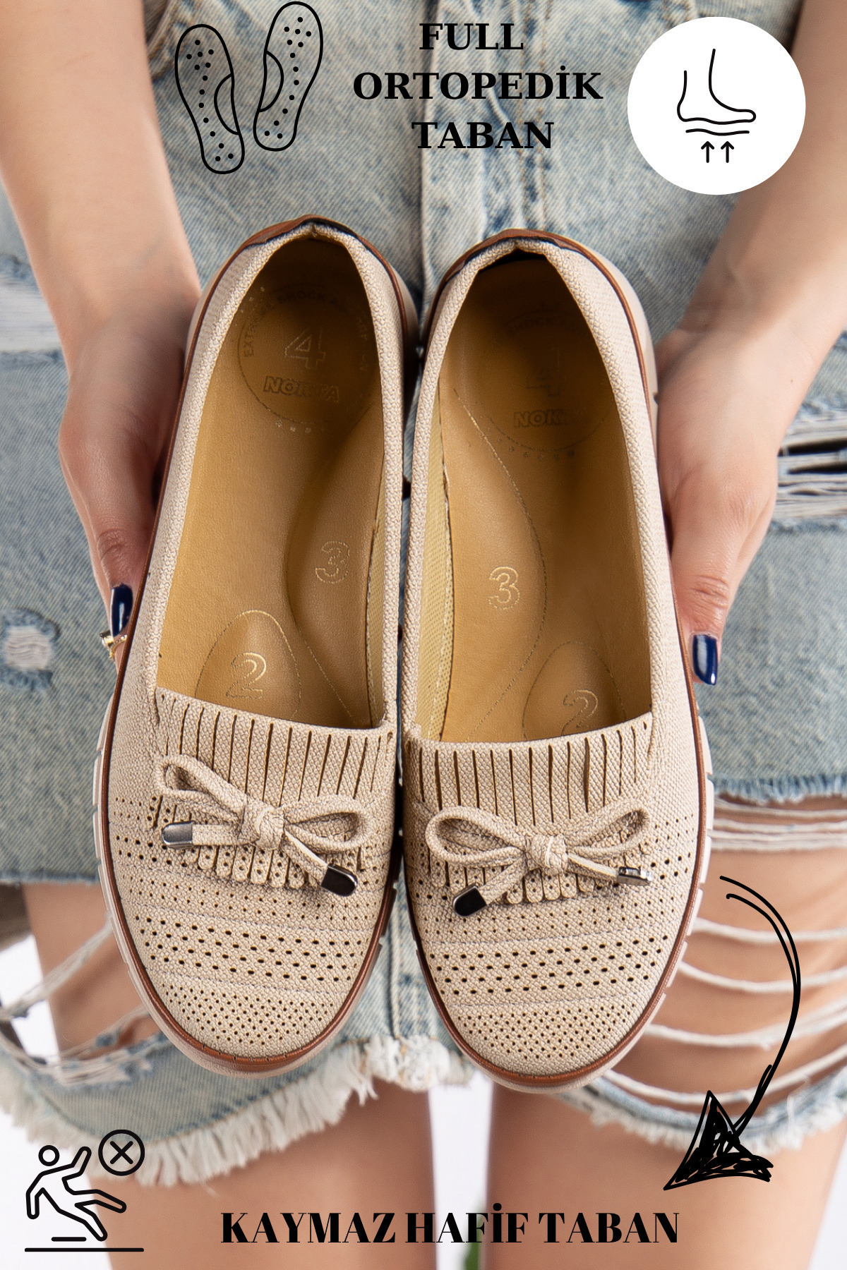 Slipcat-Women's Mother's Shoes with Holes and Bows - Casual Babet 1