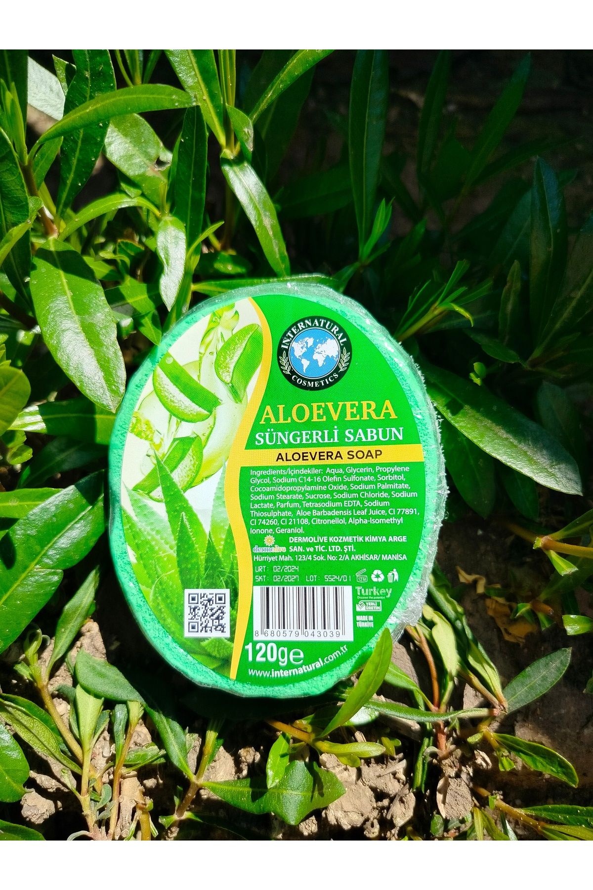 İnterNatural Aloevera Süngerli Sabun / Aloevera Soap 120g