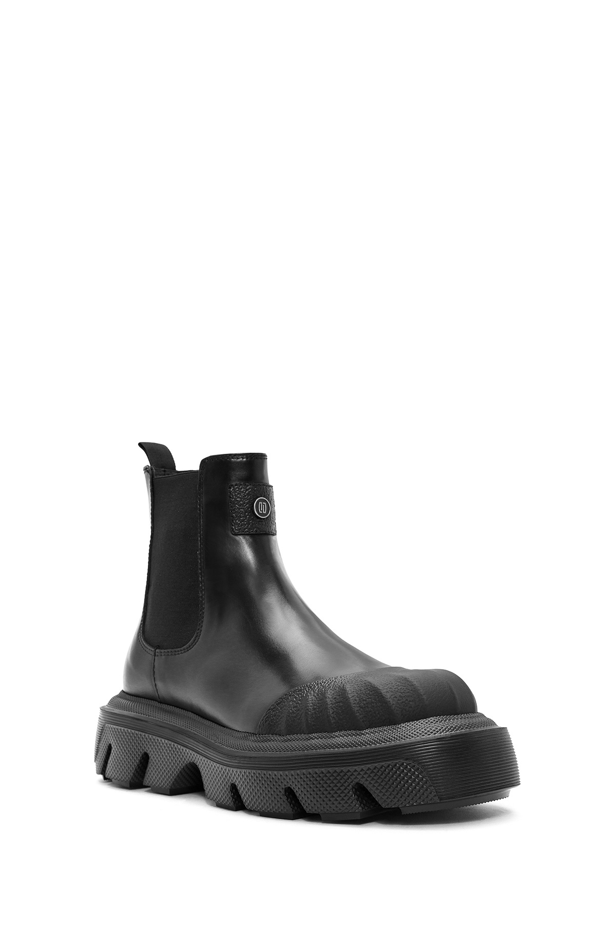 Derimod-Men's Black Thick Soled Leather Chelsea Boots 24Wfd 650418 7