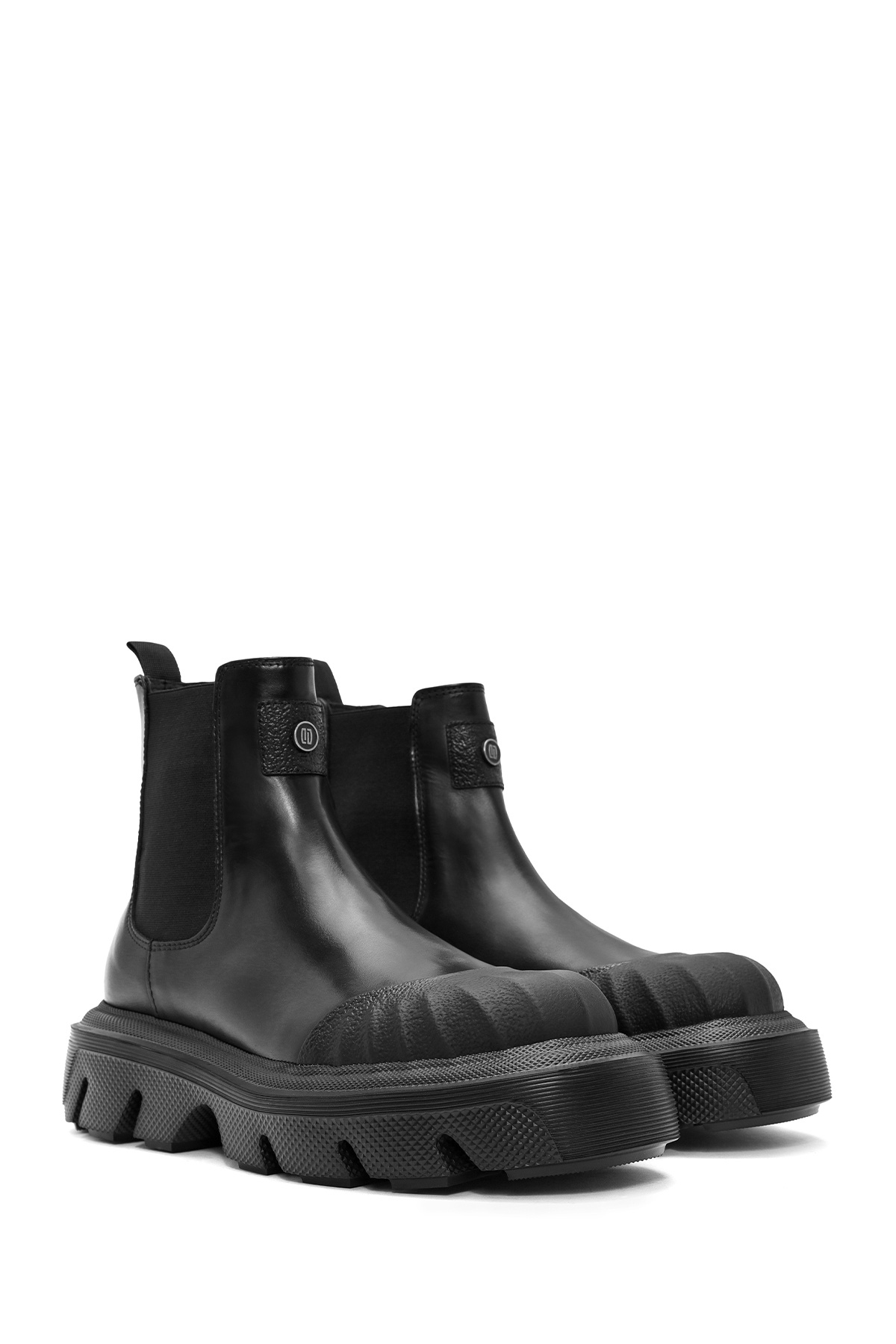 Derimod-Men's Black Thick Soled Leather Chelsea Boots 24Wfd 650418 4