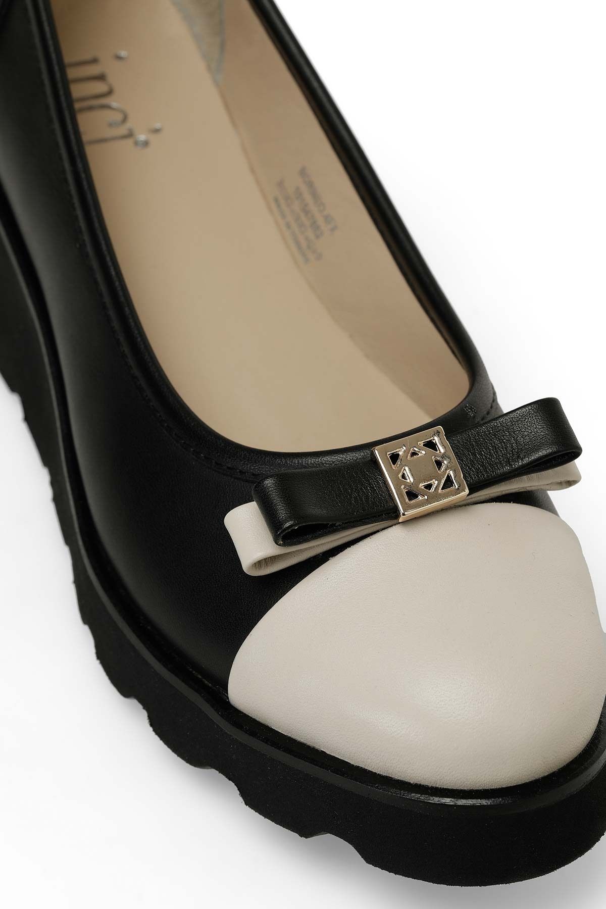 İnci-BORNEO 4FX Schwarze Keilschuhe für Damen 7