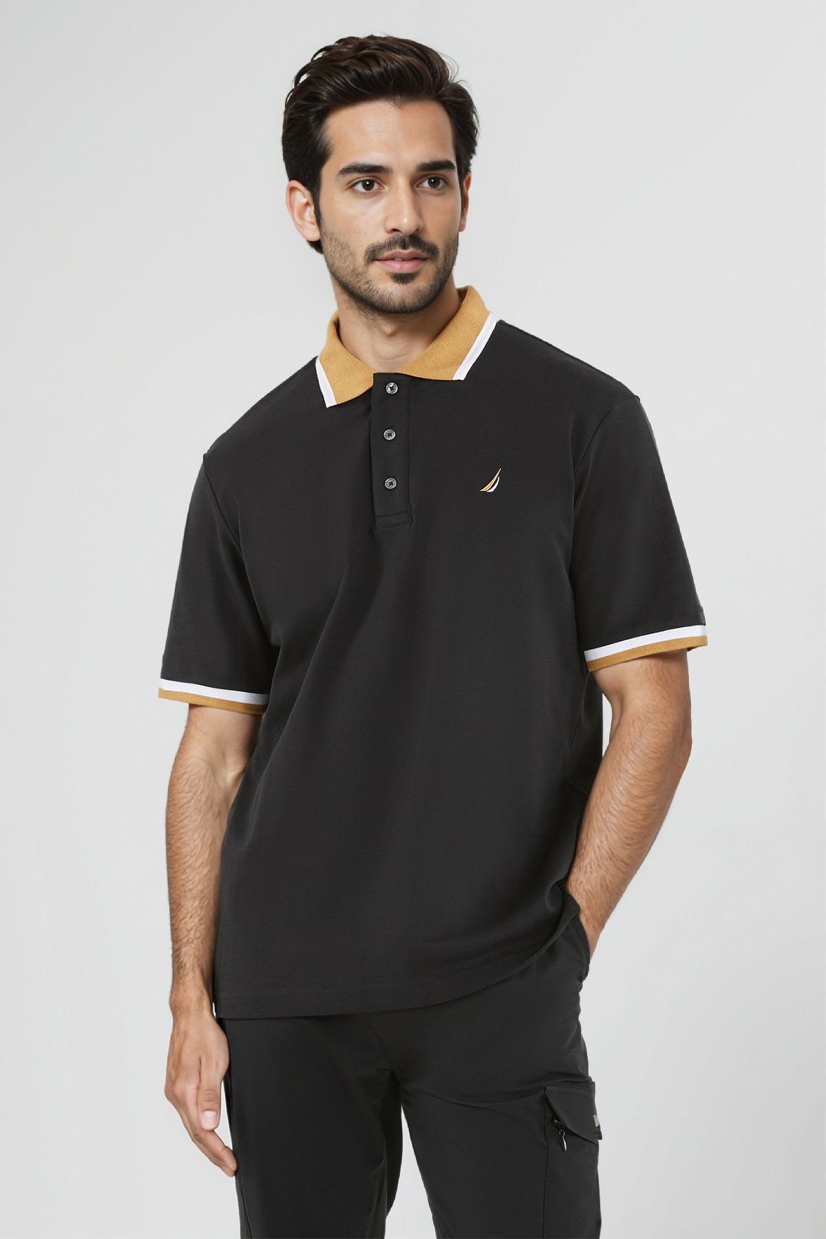Nautica-Basic Regular Fit Premium Cotton Logo Polo Shirt 1