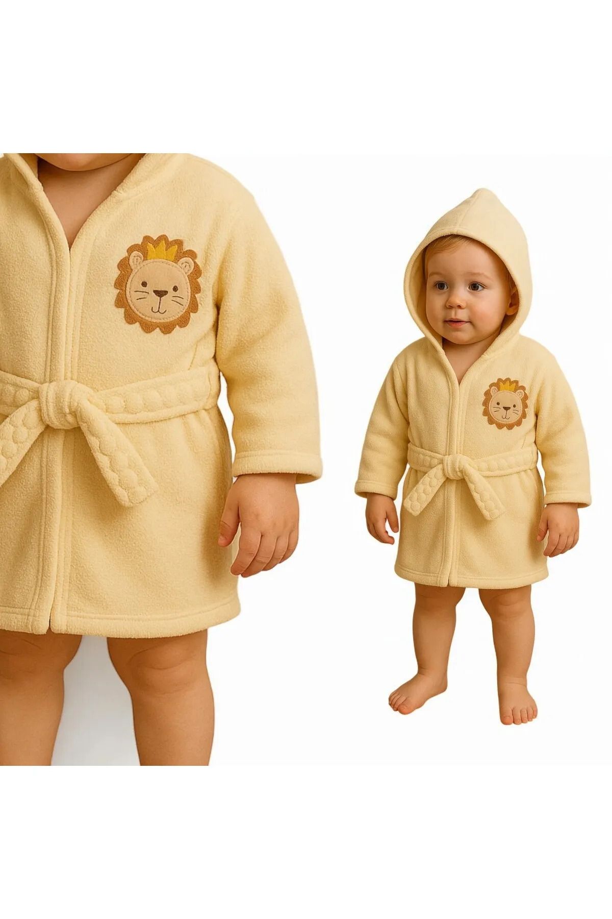 BYS BABY FASHION Erkek Çocuk Bornozu/erkek Bebek Hediyesi / 0-2 Yaş Için Kullanıma Uygundur %100 Organik