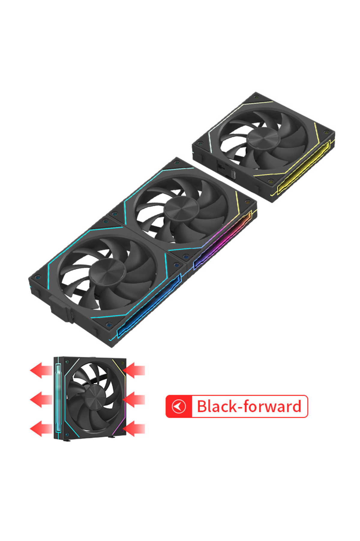 Choice-A-rgb As Show Black-forward Coolcirc Pc Case Fan Mirror Cycle Argb Cd Texture Wireless Splicing 3in1 1