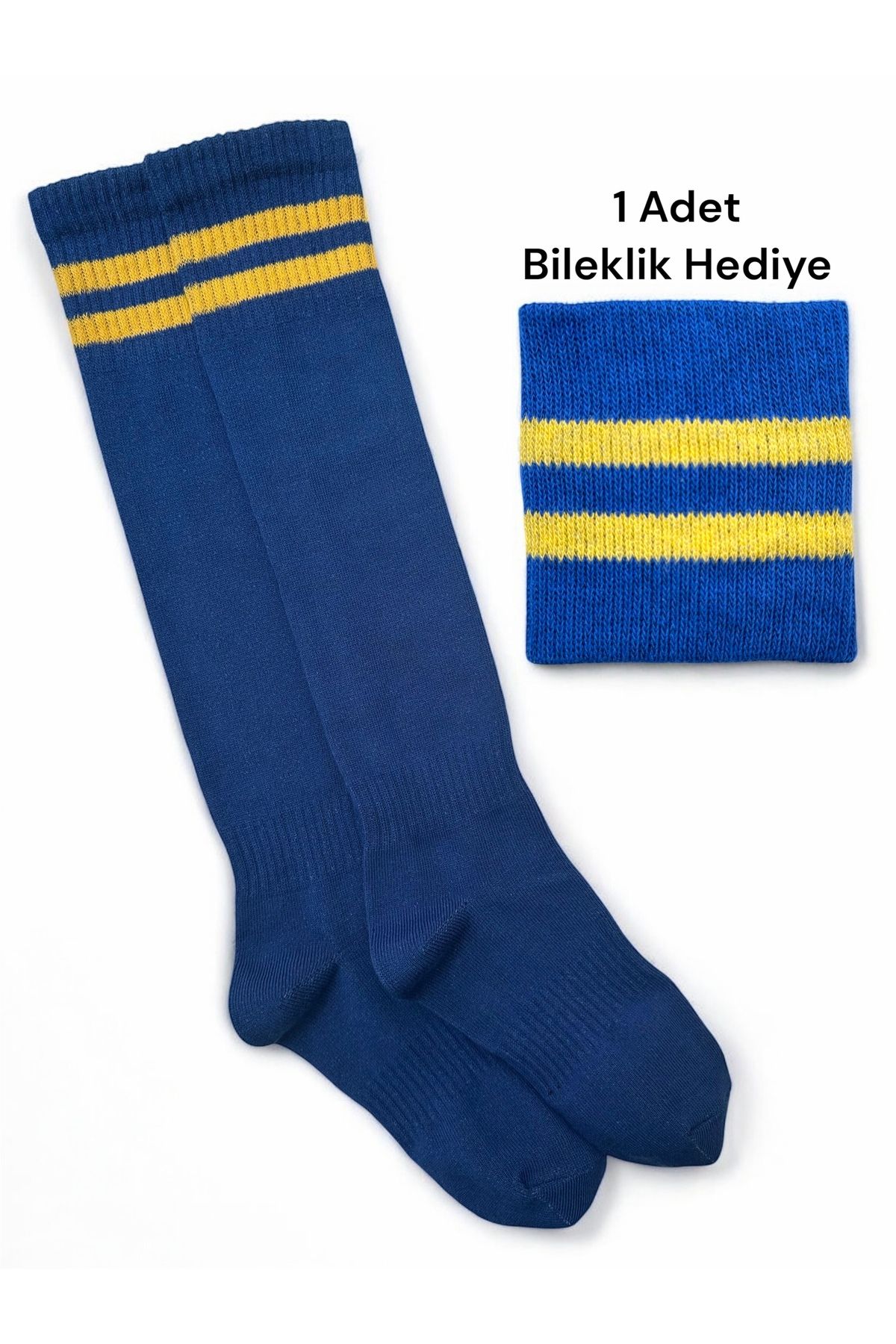 Çorabistaan 2 Çift Çok Renkli Çemberli Unisex Kız Erkek Çocuk Futbol Halı Saha Maç Çorabı Tozluk Spor Taraftar