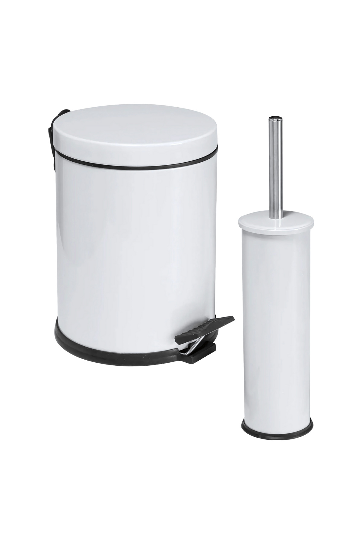 2 Li Trash Can Bathroom Set White