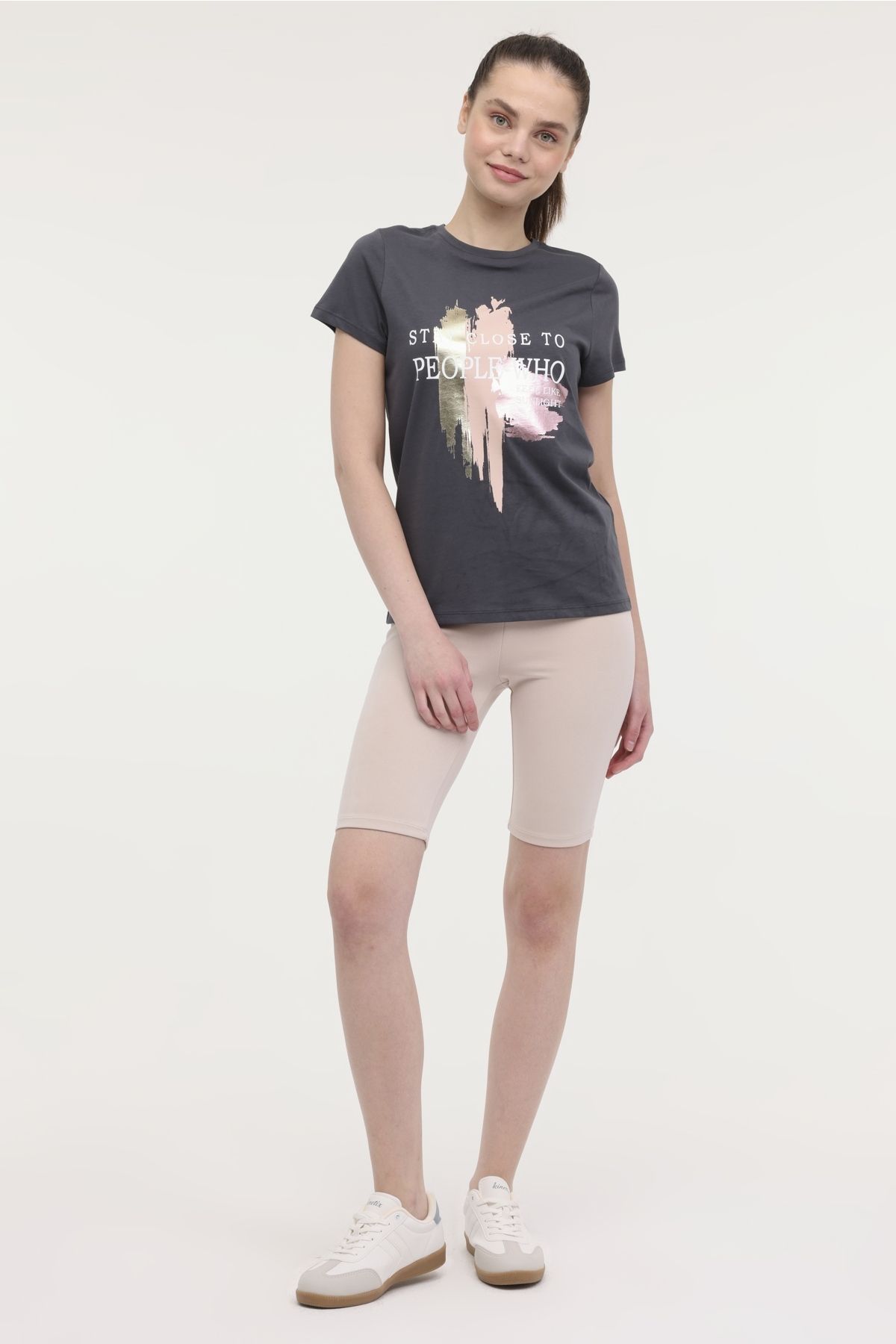 Kinetix-WL LELIA 11MS250 4FX - Anthracite Women's Short Sleeve T-Shirt 3