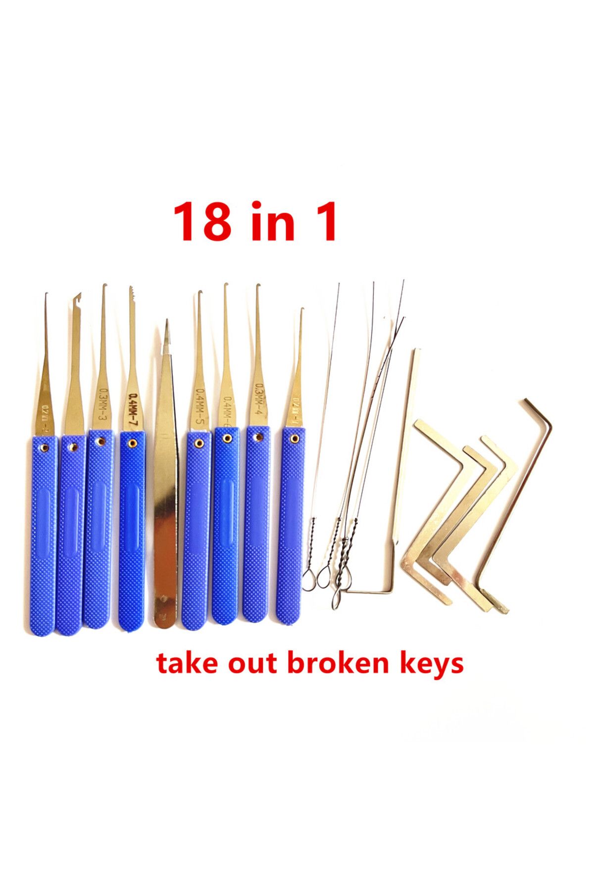 Choice-18 In 1 18 In 1 Locksmith Extractor Tools Kit Broken Key Remove Tool Set With Tension Wrench Tools F 1