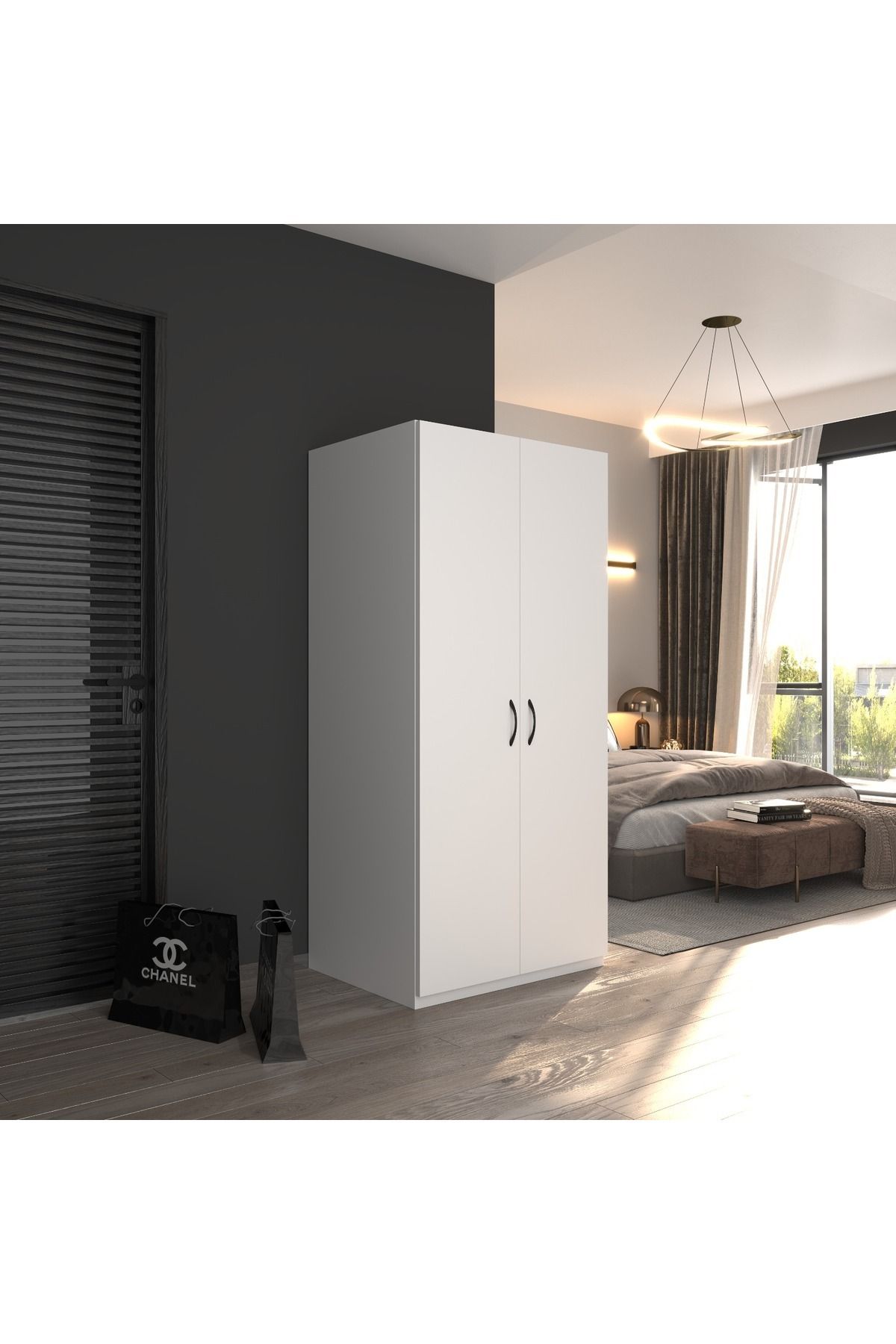 EVA İTHALAT modüleva 2 kapaklı elbise dolabı 175*80*41
