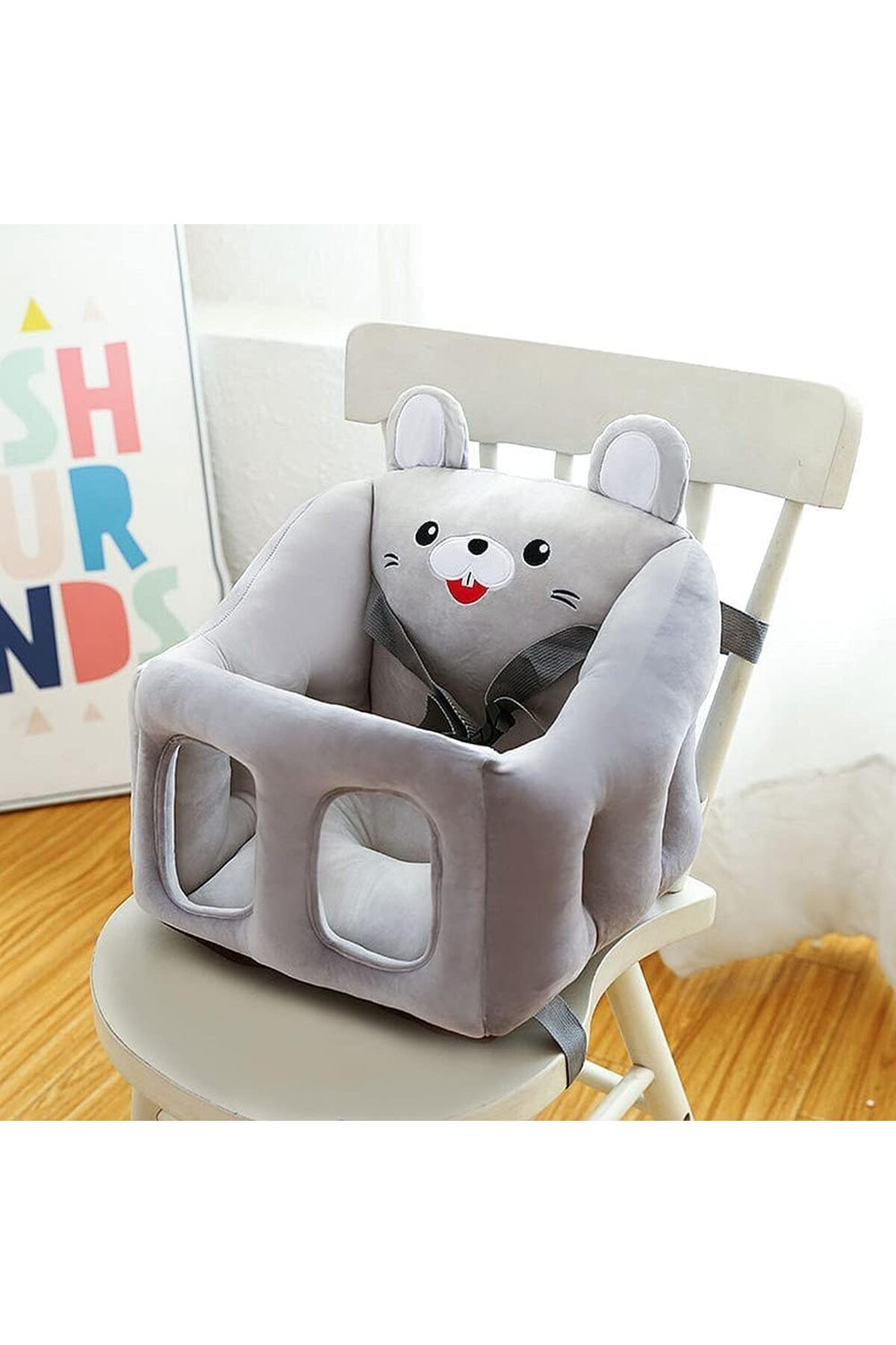 كرسي بذراعين من القطيفة للأطفال مقعد دعم لأريكة الأطفال لتعلم الجلوس على شكل حيوانات ناعمة