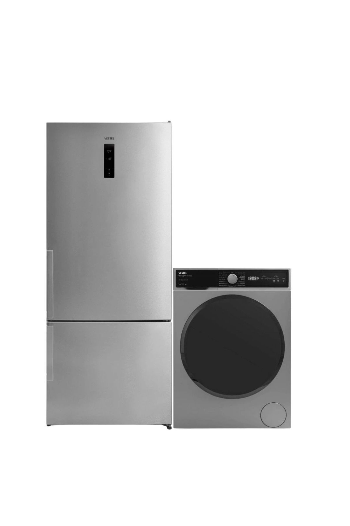 Vestel 2'li Inoks Beyaz Eşya Seti (CMI 108242 G ÇAMAŞIR NFK60122 EX BUZDOLABI)