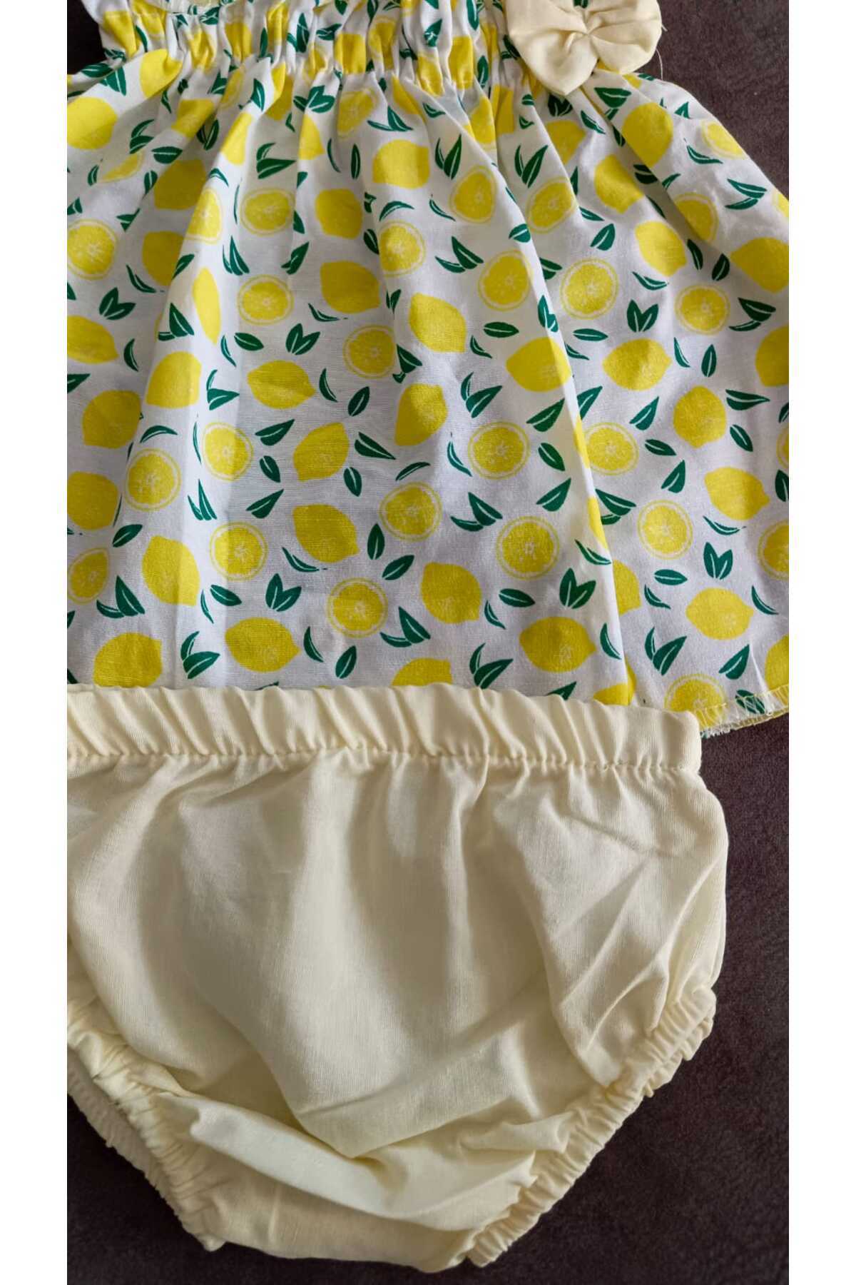 BYMURAT BABY Kız bebek Sarı Mandalina Baskılı Takım fotoğrafı 2 (önizleme)