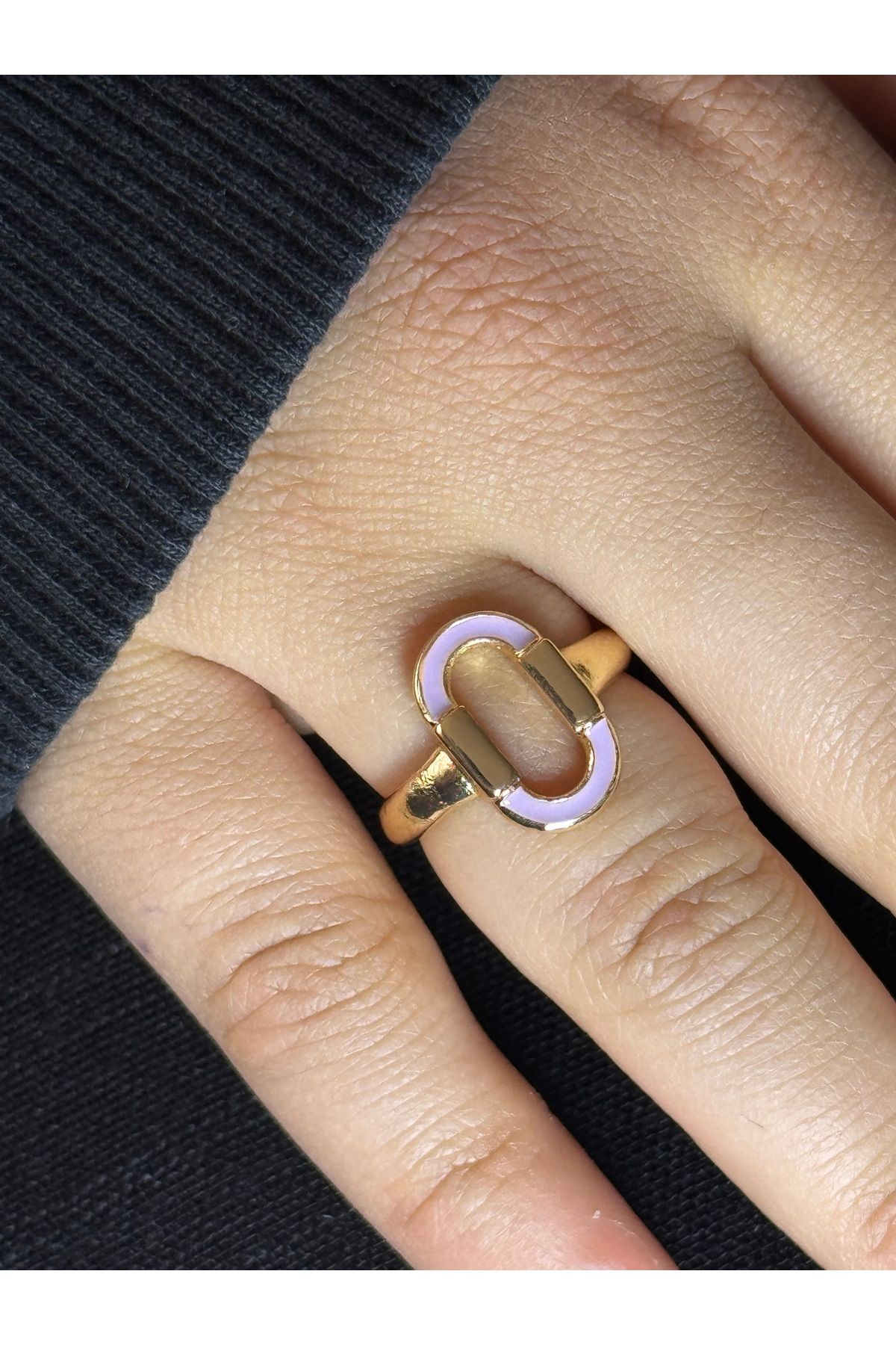 XUPING JEWELRY 18K ayarlanabilir lila çelik yüzük paslanmaz kararmaz