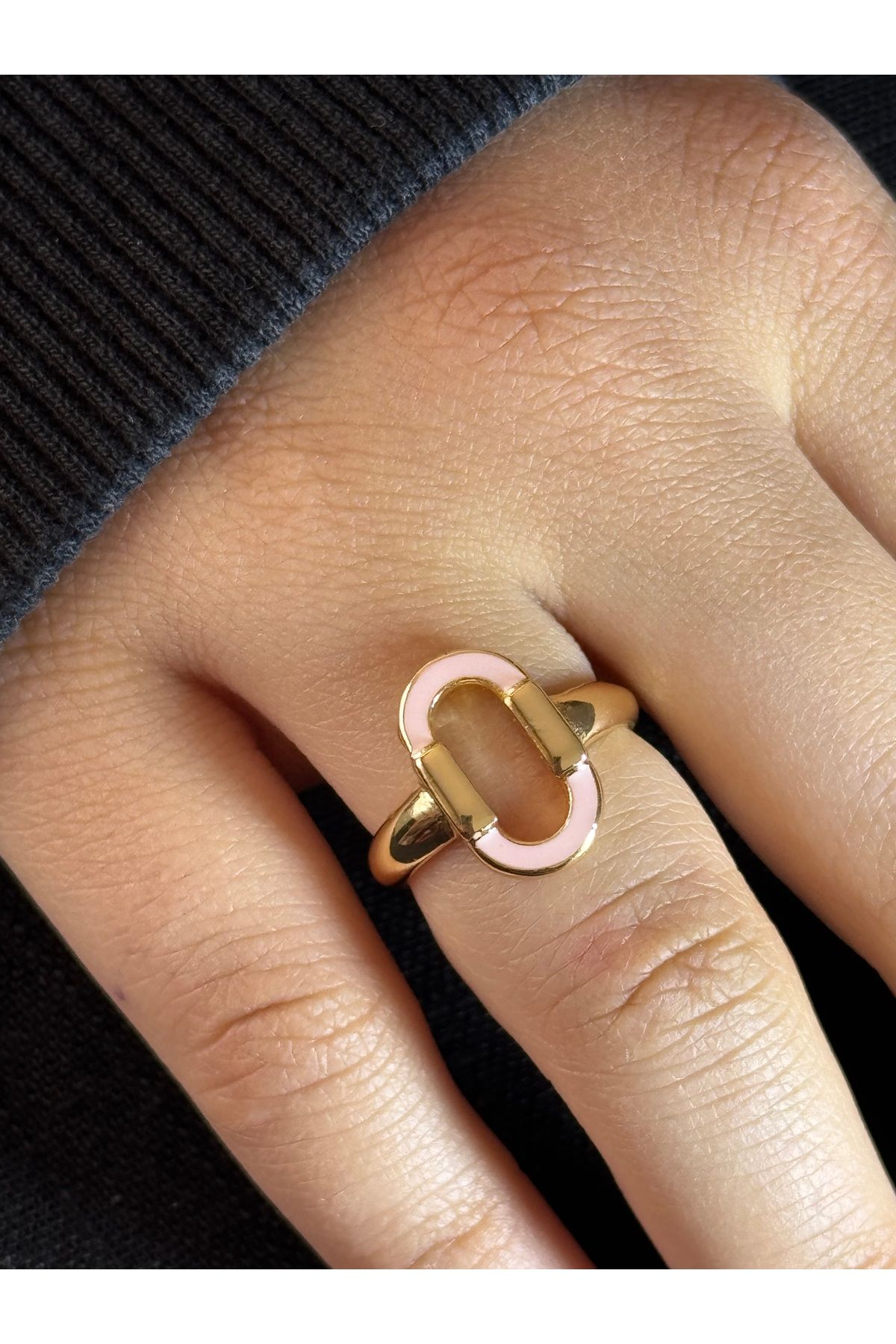 XUPING JEWELRY 18K ayarlanabilir toz pembe çelik yüzük paslanmaz kararmaz