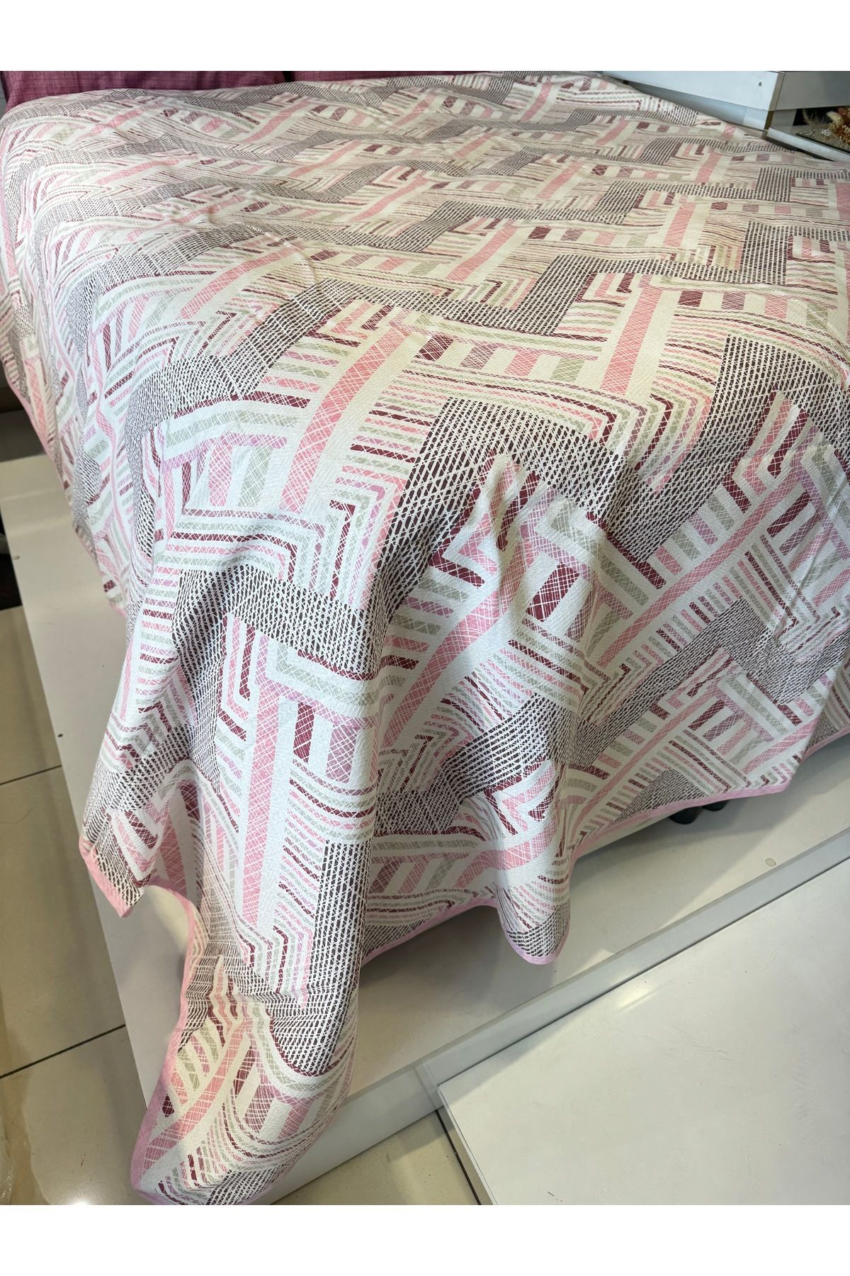 ŞENER HOME-Meander Pattern Printed 150X240 Cm. Single Single Pike 3