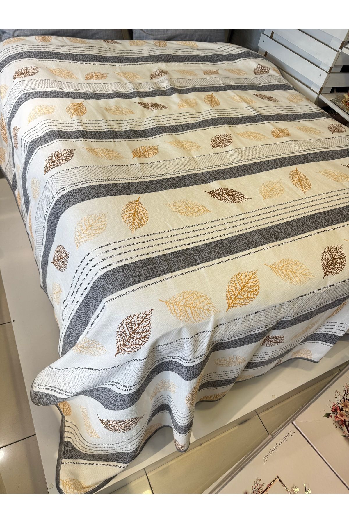 ŞENER HOME-Leaf Pattern Printed 150X240 Cm. Single Single Pike 6