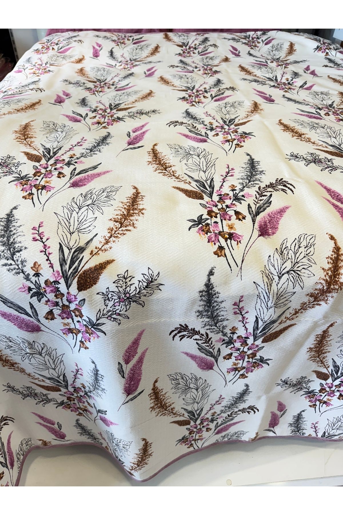 ŞENER HOME Başak Desen Baskılı 200x240 Cm. Çift Kişilik (BATTAL) Tek Pike