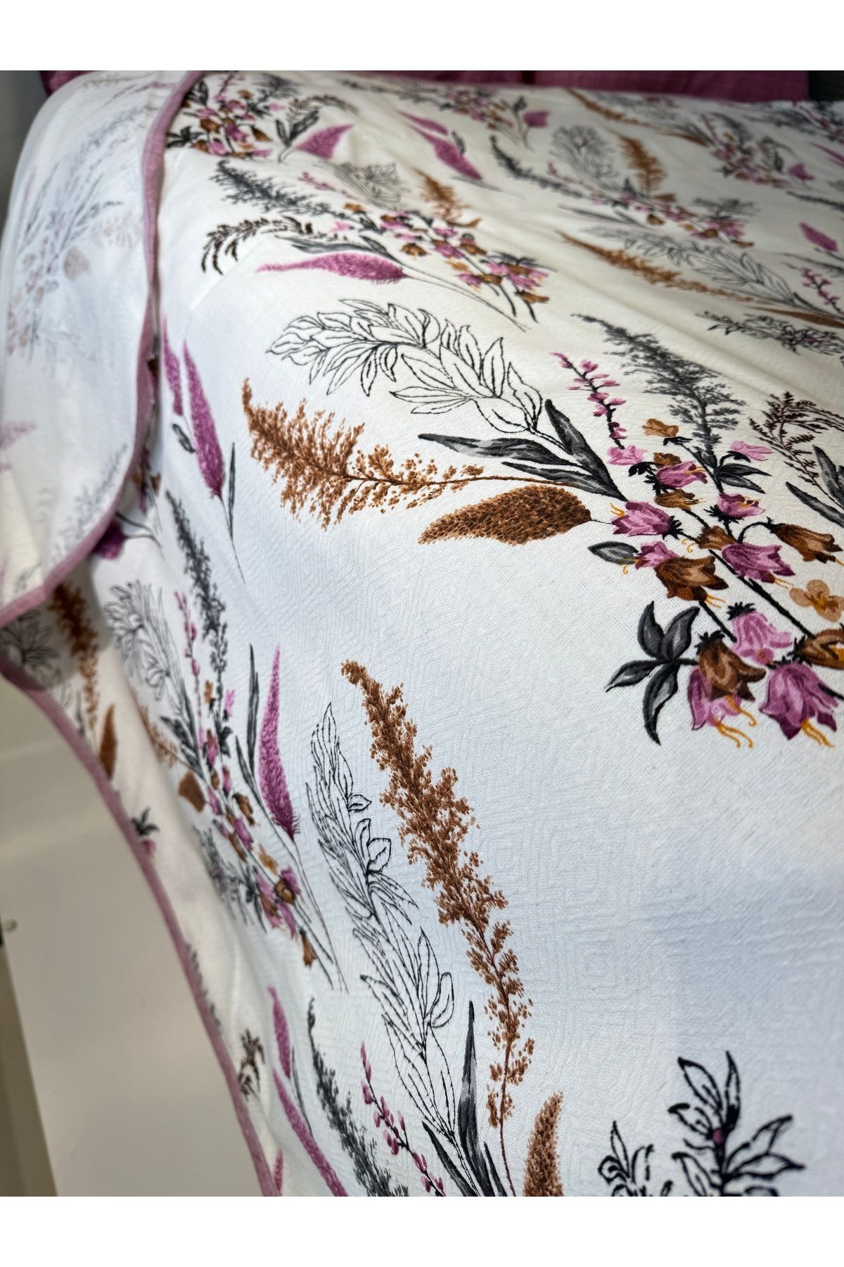ŞENER HOME Başak Desen Baskılı 150x240 Cm. Tek Kişilik Tek Pike