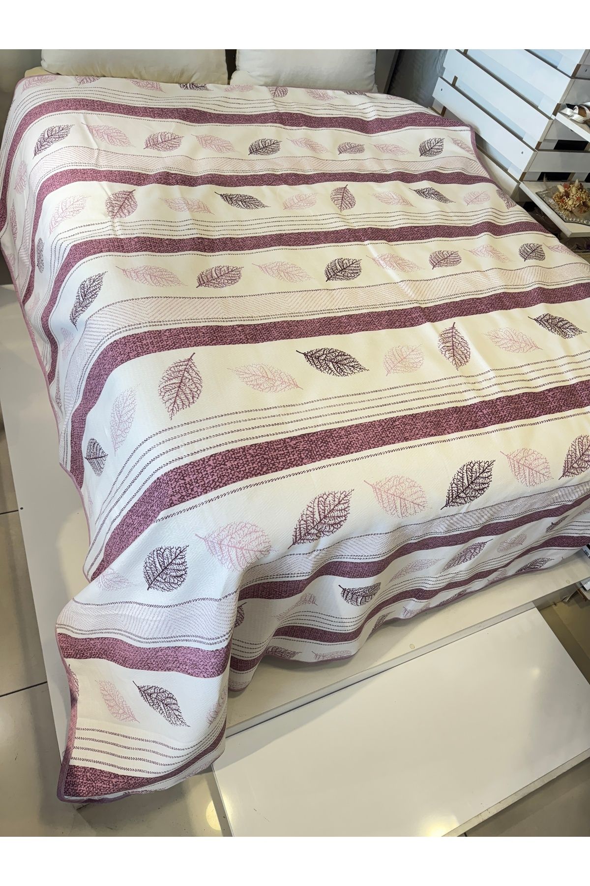 ŞENER HOME-Leaf Pattern Printed 150X240 Cm. Single Single Pike 6