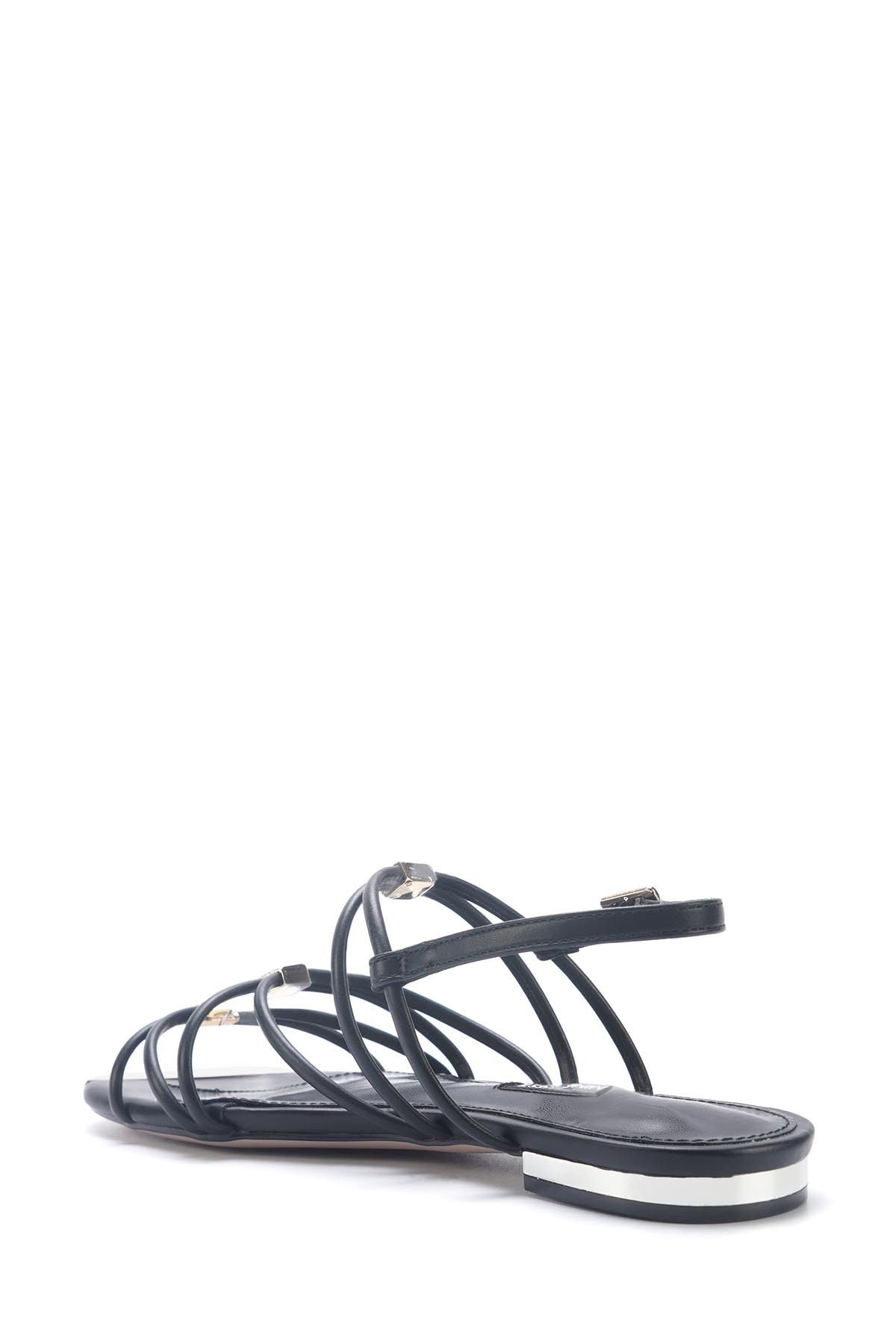 صندل زنانه مارسلا 5FX سیاه ساندال مسطح Nine West