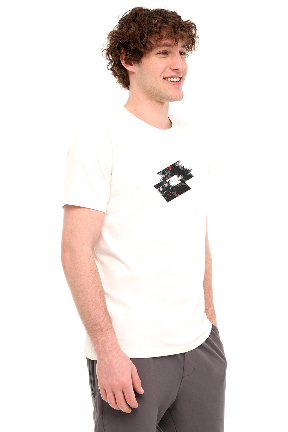 لوتو تی شرت آستین کوتاه مردانه M-FIGURE TEE 5FX Ecru