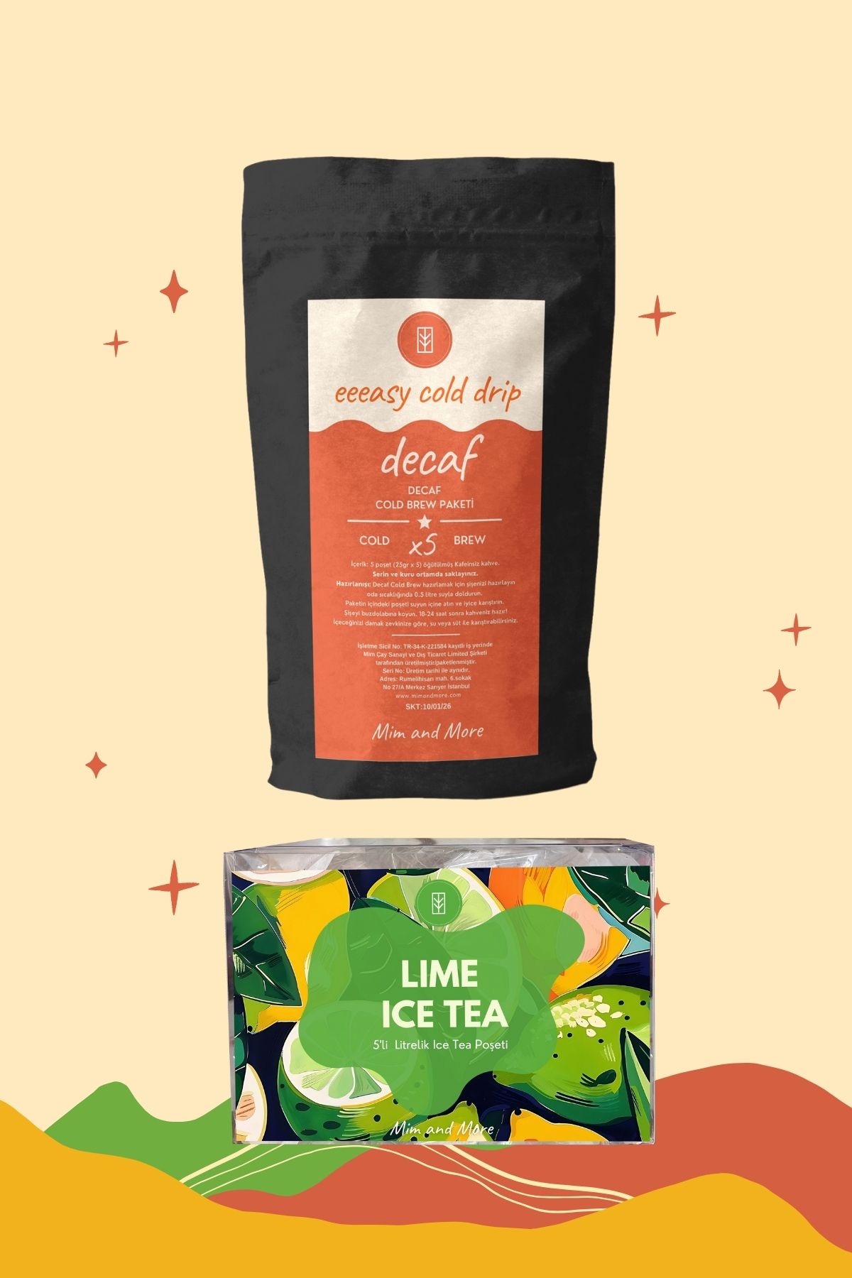 Mim and More Fresh & Light Pack - Decaf Eeasy Cold Drip, Lime Ice Tea 2'li Yaz Seti