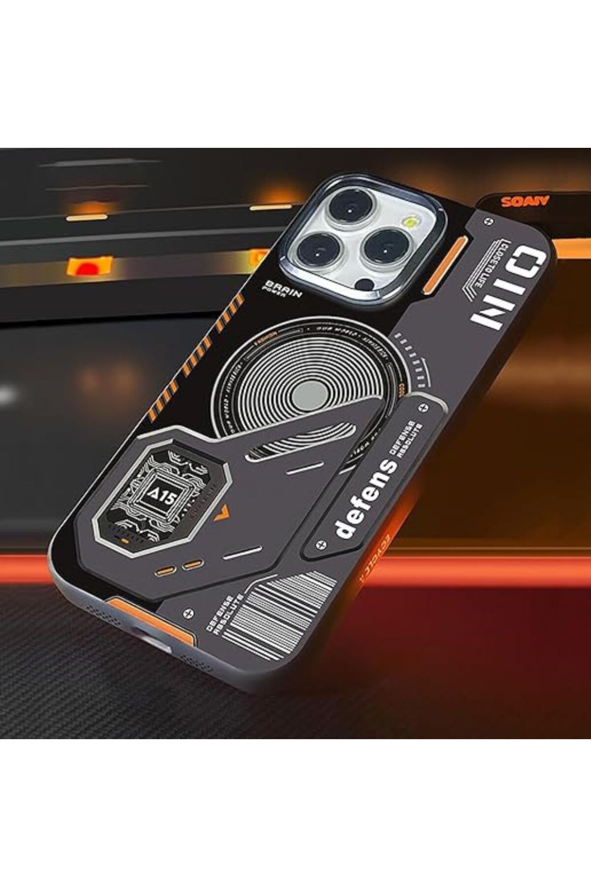 Gtech-Cyberpunk / Sci-Fi Phone Case, G-Tech, Compatible with Apple iPhone 16, MagSafe Compatible, Black 3