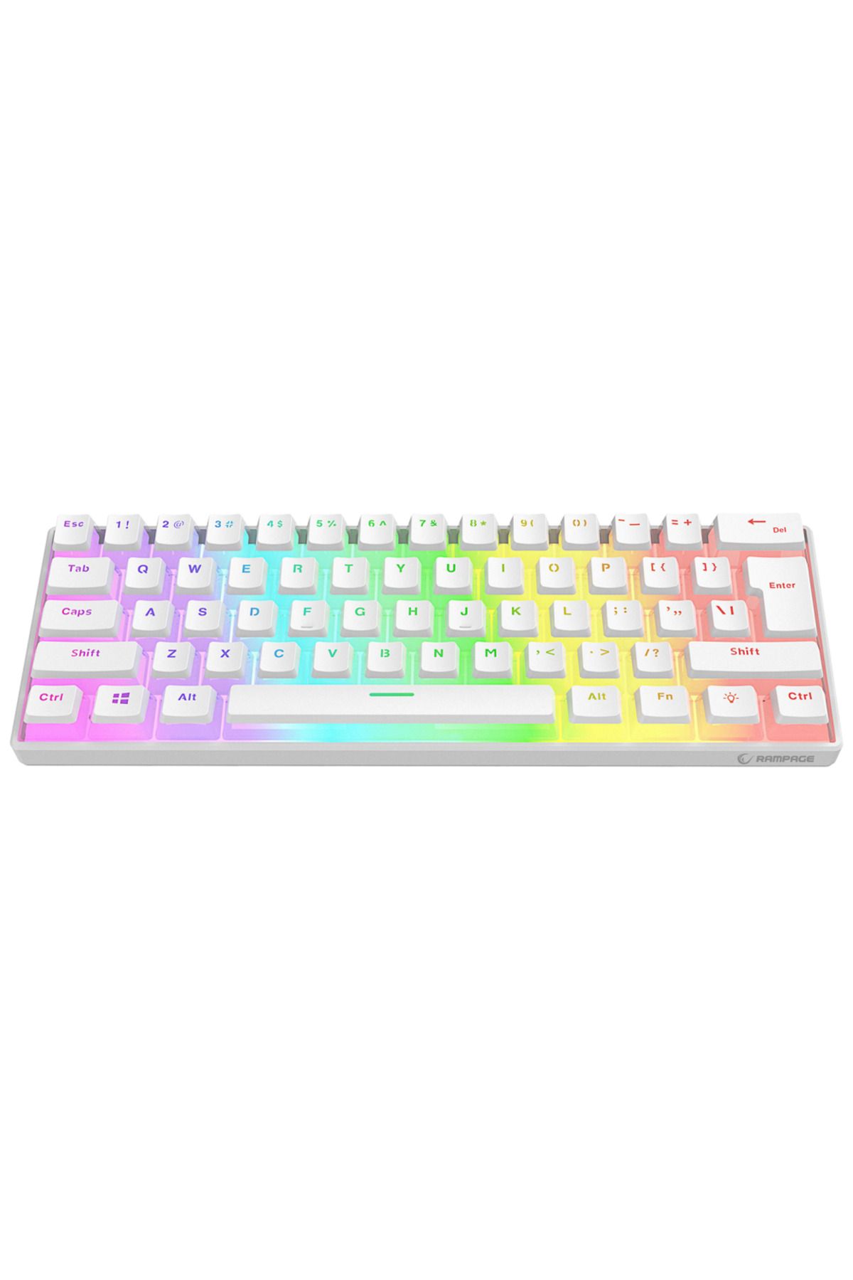 Rampage-Mechanical Gaming Keyboard, Radiant K11, Red Switch, Full Keys Anti-ghosting, Pudding Keycaps, Usb-c 4