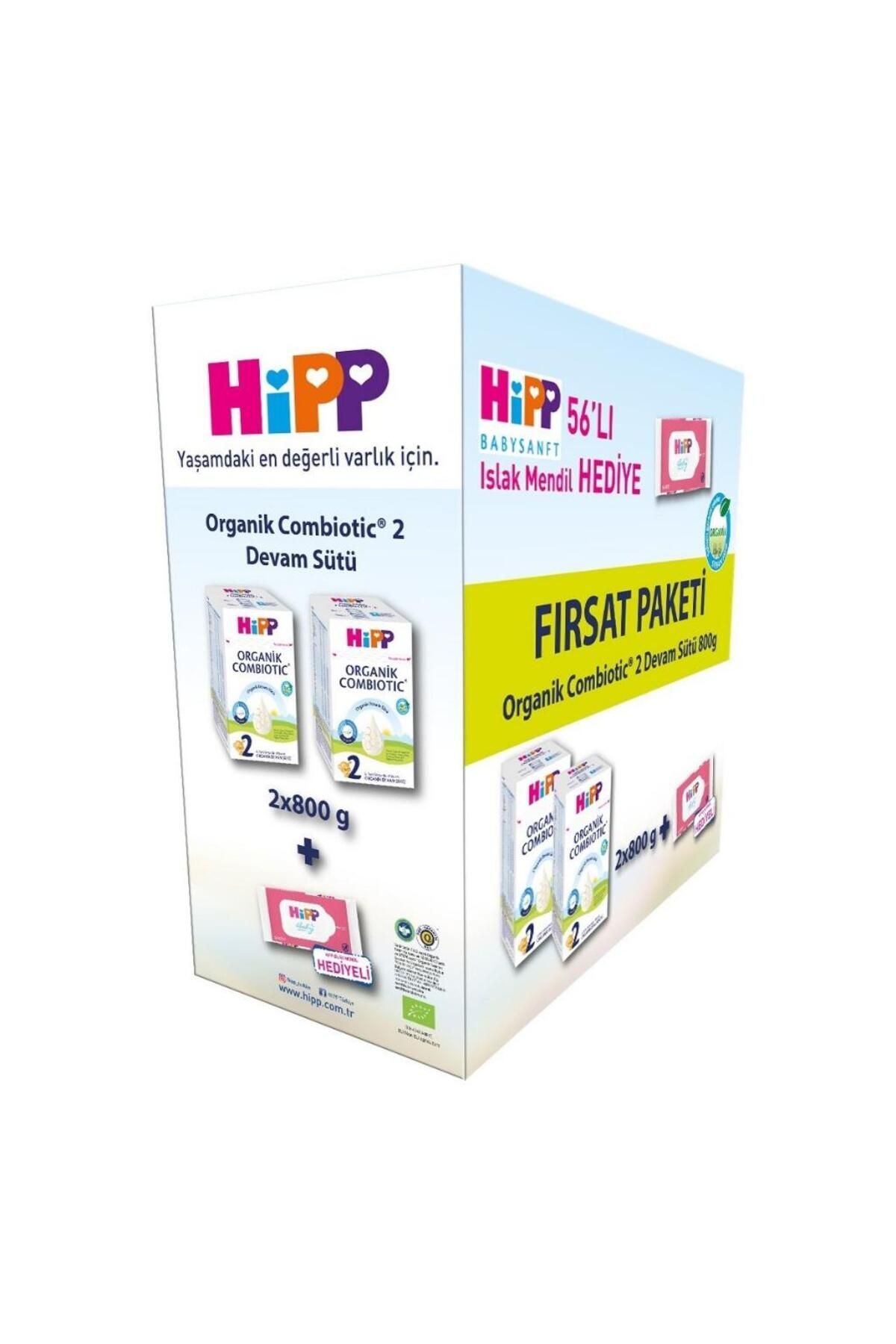 Hipp 2 Organik Devam Sütü Combiotic 800gr x2 Adet (Islak Mendil Hediye) fotoğrafı 2 (önizleme)