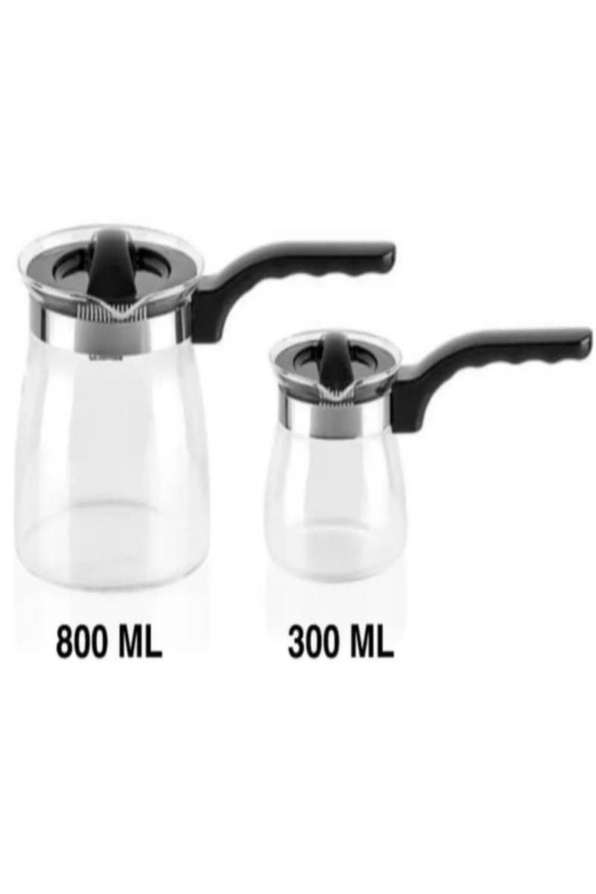 T-Design-Set of 2 Glass Coffee Pot & Milk Jug ●   Borosilicate ●   Suitable for Fever Contact ●   800ml - 300ml 4