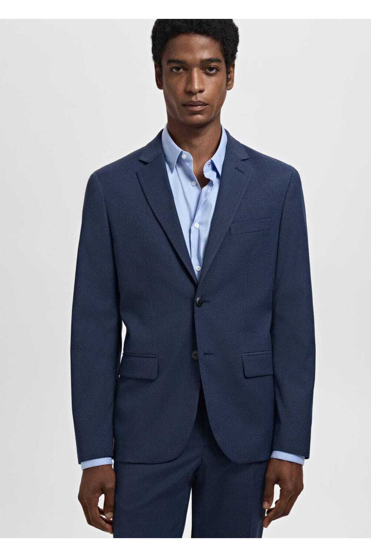 Streç kumaştan süper dar kesim blazer ceket