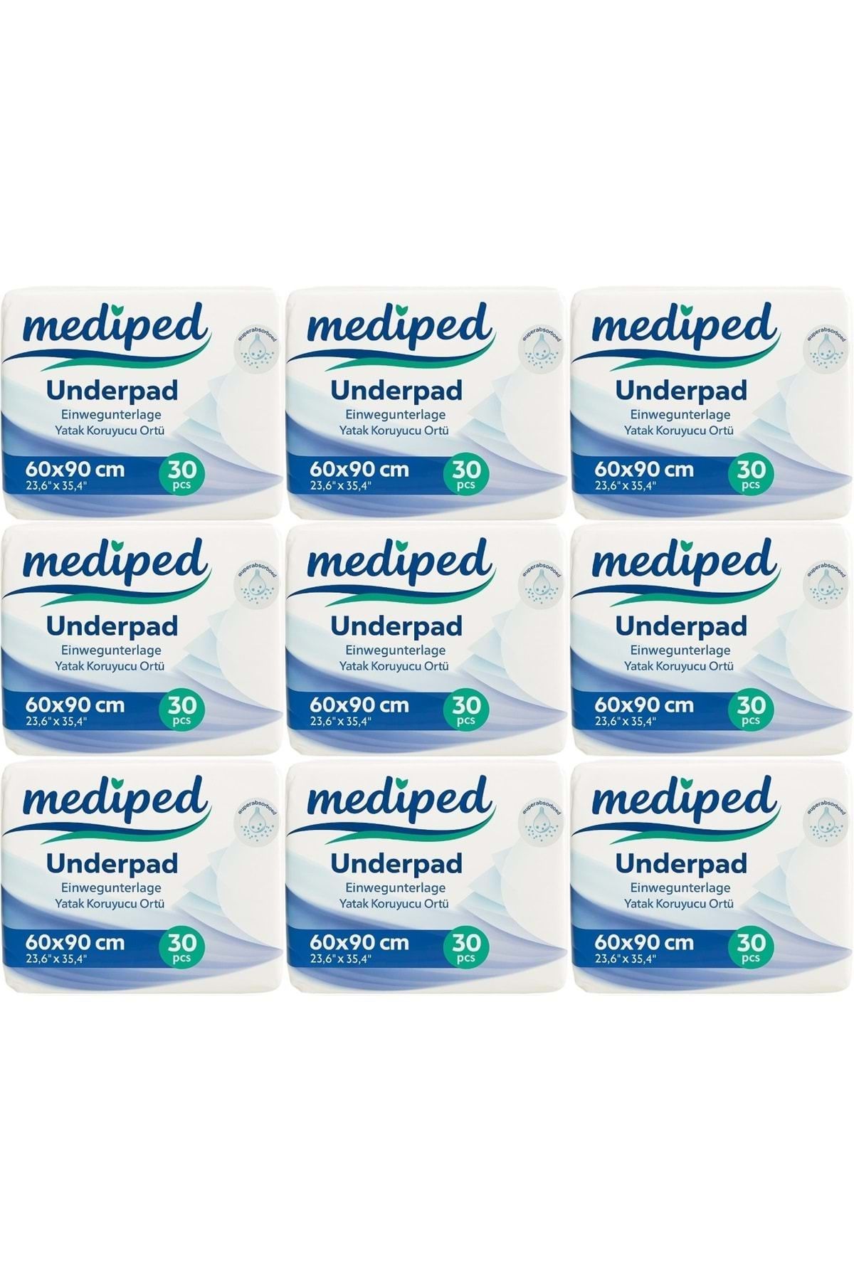 Mediped Hasta Alt Açma Yatak Koruyucu Örtü 60*90cm Klasik 270 Adet (9PK*30)