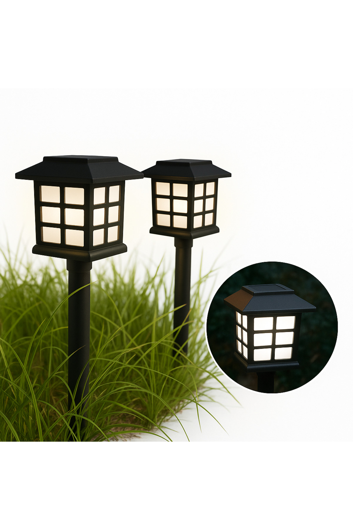 Solar Garden Lighting Led Daylight Solar Powered Ornamental Lamp 381 Mm Fence Balcony Decoration