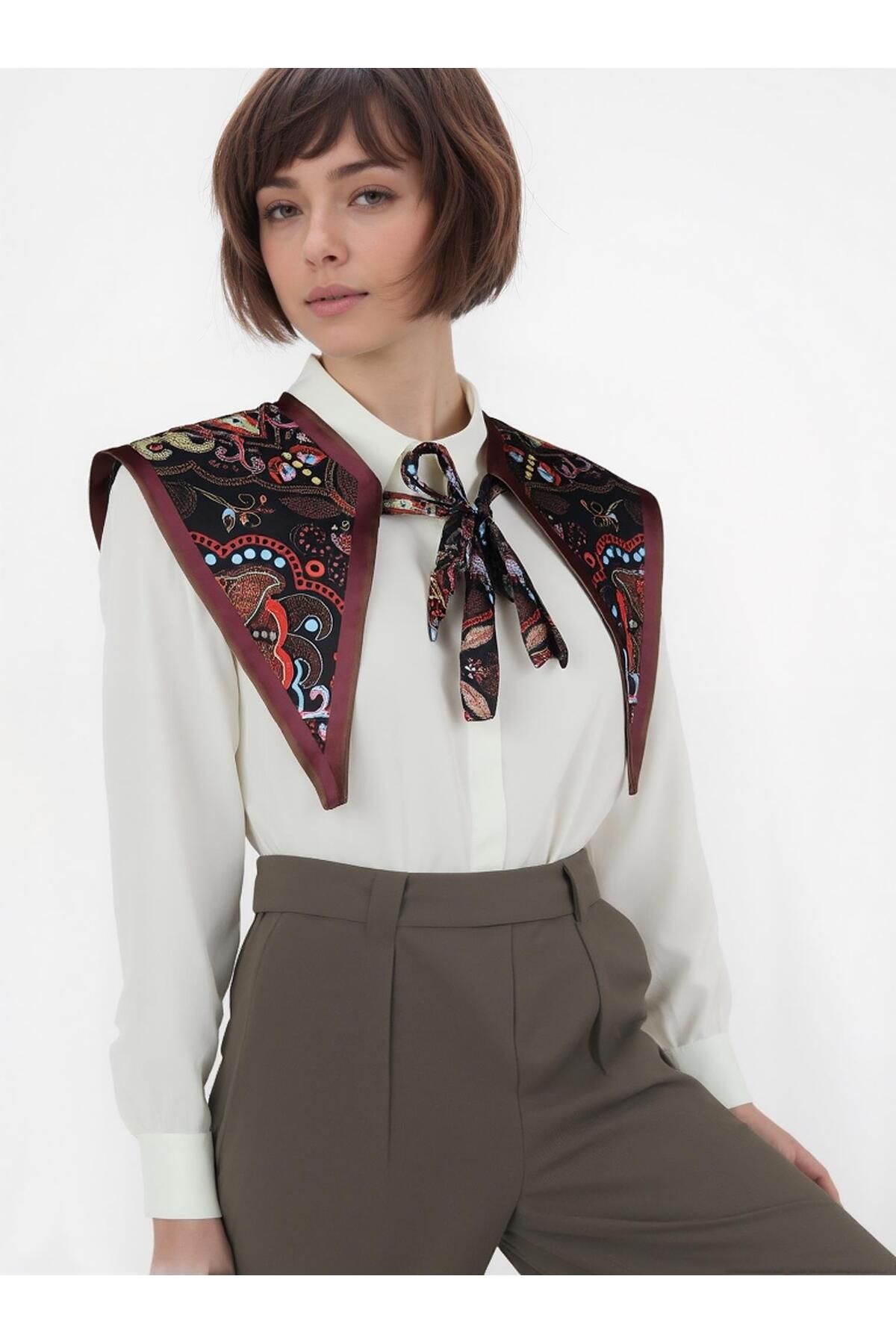 Walkenzo Bohem Stil Etnik Desenli Kadın Omuz Şalı