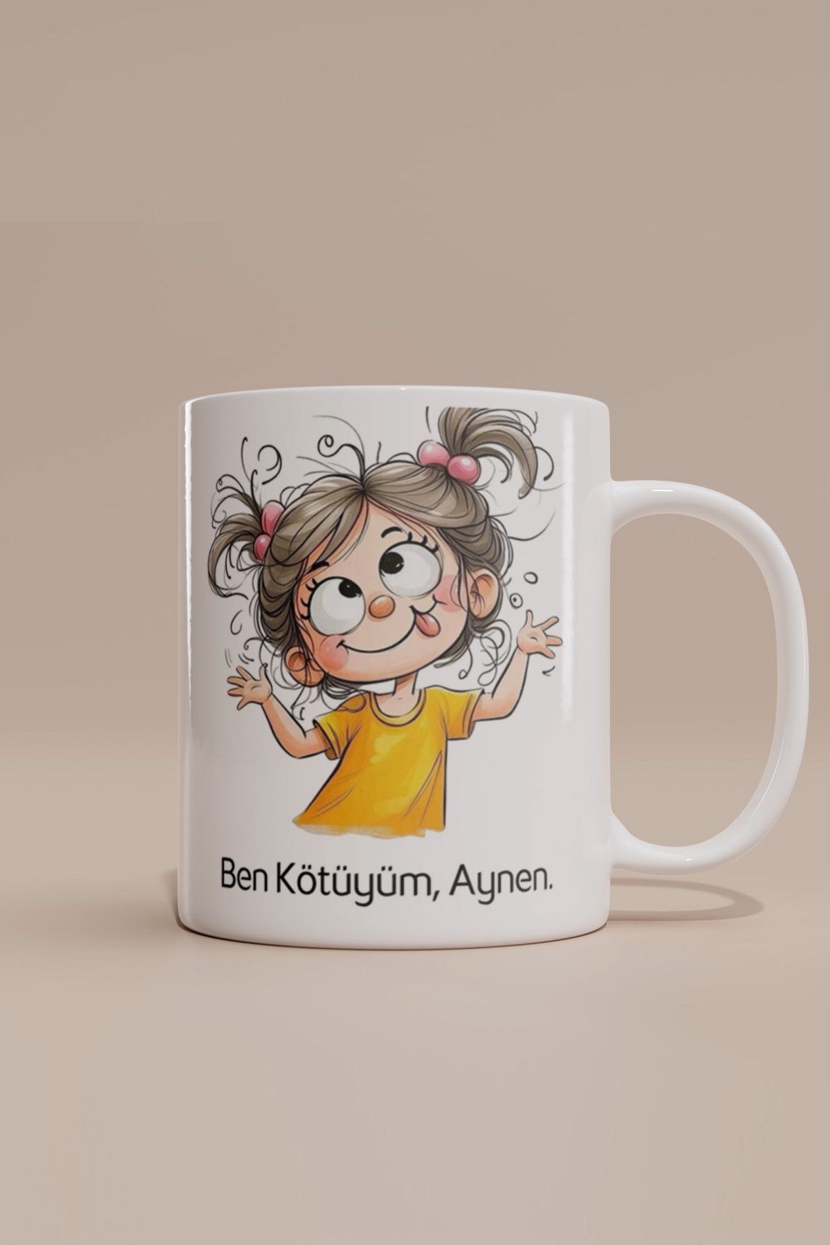SareDesing Ben Kötüyüm Aynen Tasarımlı Kupa Bardak