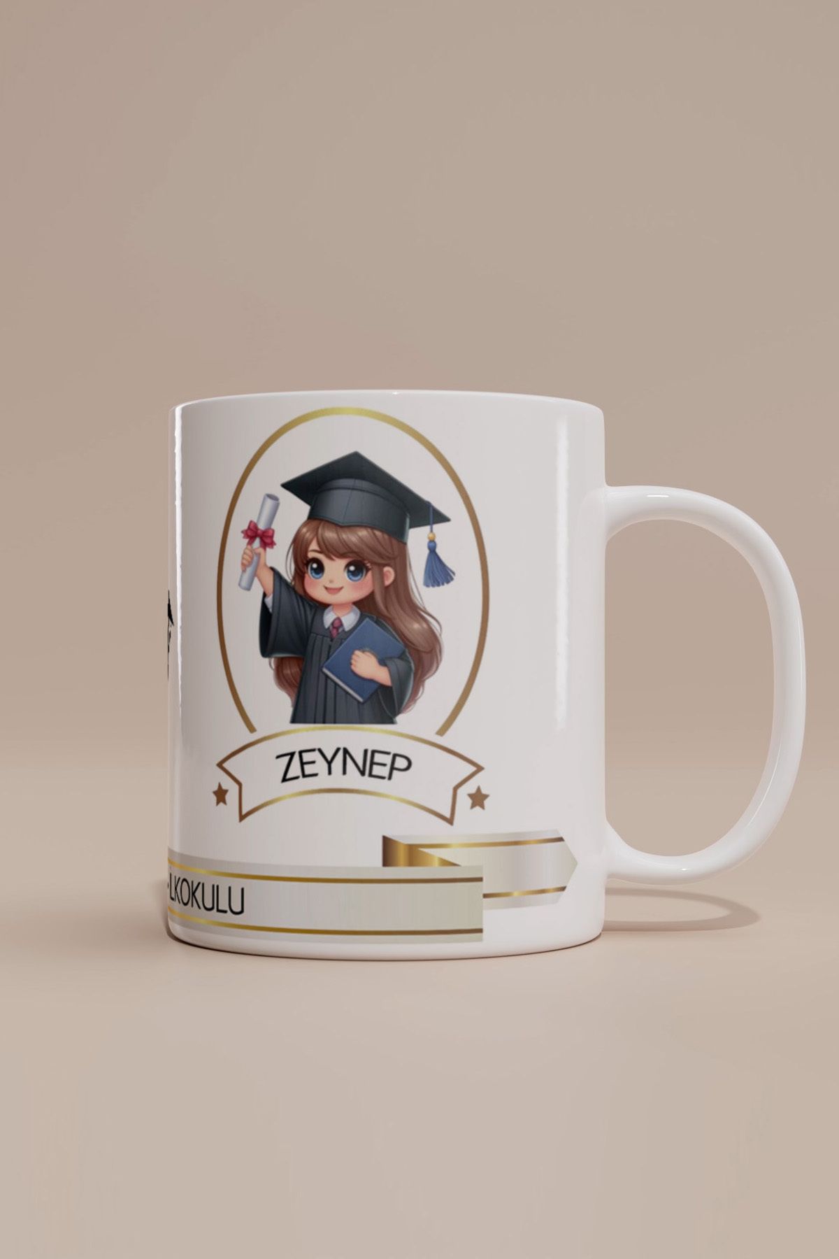 SareDesing Kız Öğrenciler için Mezuniyet Temalı Kupa Bardak