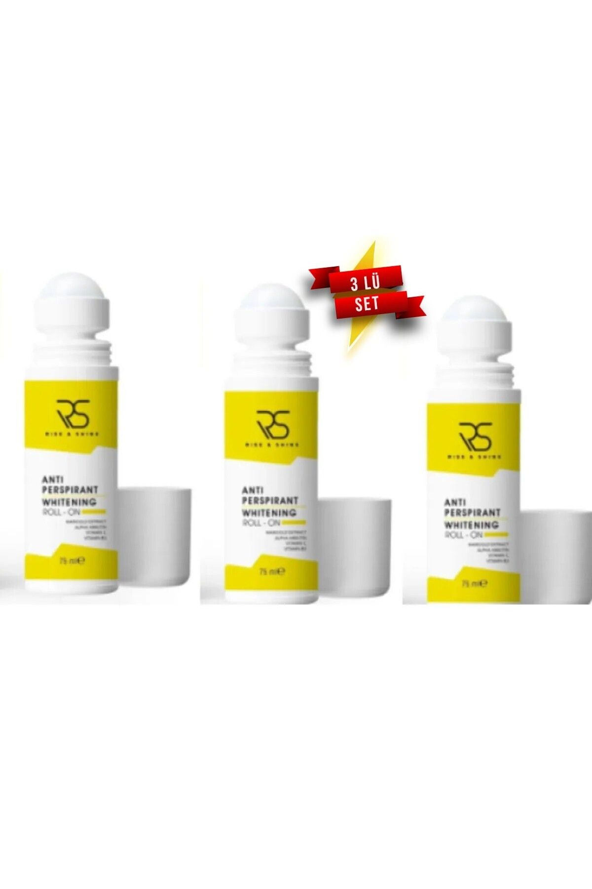 Rise & Shine - Rise And Shine Antiperspirant Whitening Roll-on - 75 ml 3 Adet