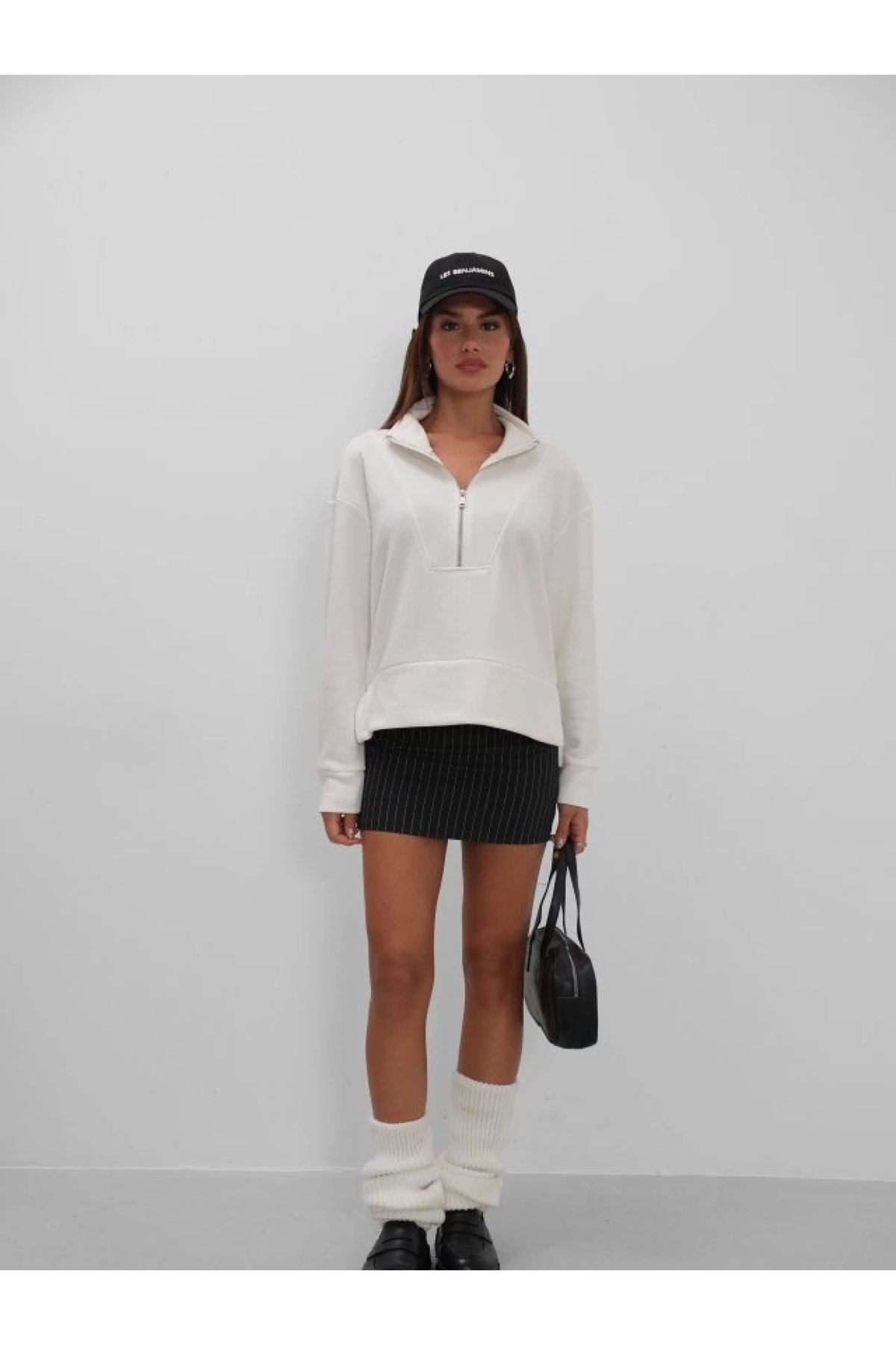 POLEXP Moda Dolu Fermuarlı Sweatshirt