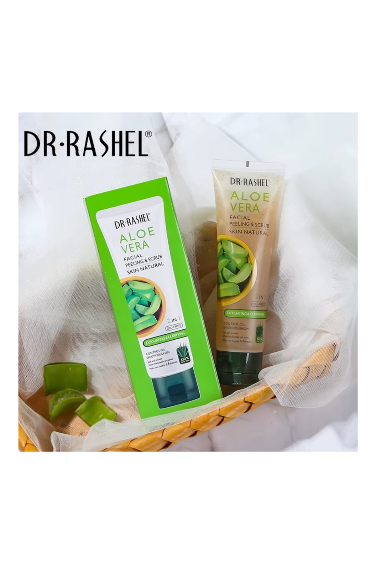 Yatıştırıcı Etkili, Doğal, Aloe Vera Yüz Peelingi, Arındırıcı Scrub, Tüm Cilt Tipleri 100 gr (1ADET) — DRL-1531-T — تصویر 3 از 9