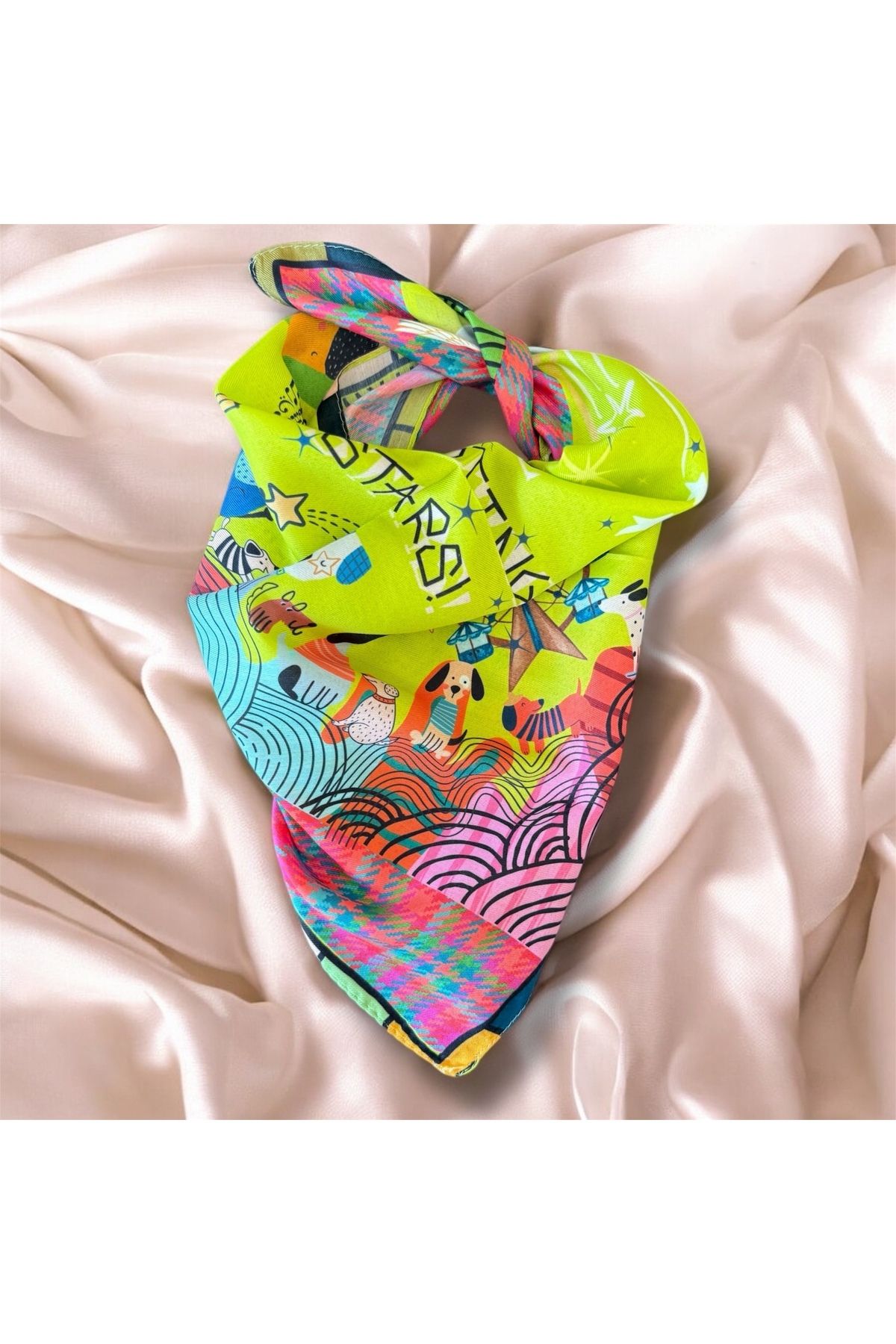 Oyt DÜKKAN Yıldızlar Ve Dilek Özel Tasarım 50x50 Bandana Fular