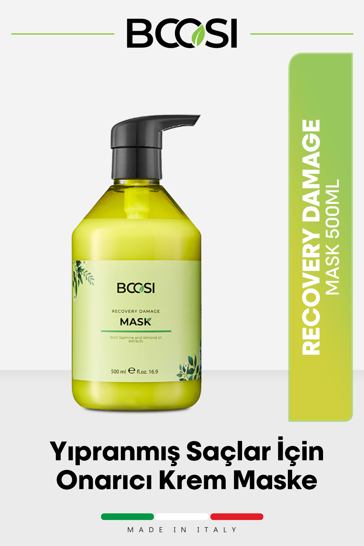 BCOSI Recovery Damage Yıpranmış Saçlar İçin Onarıcı Krem Maske 500ml — BCS/RD/MSK500