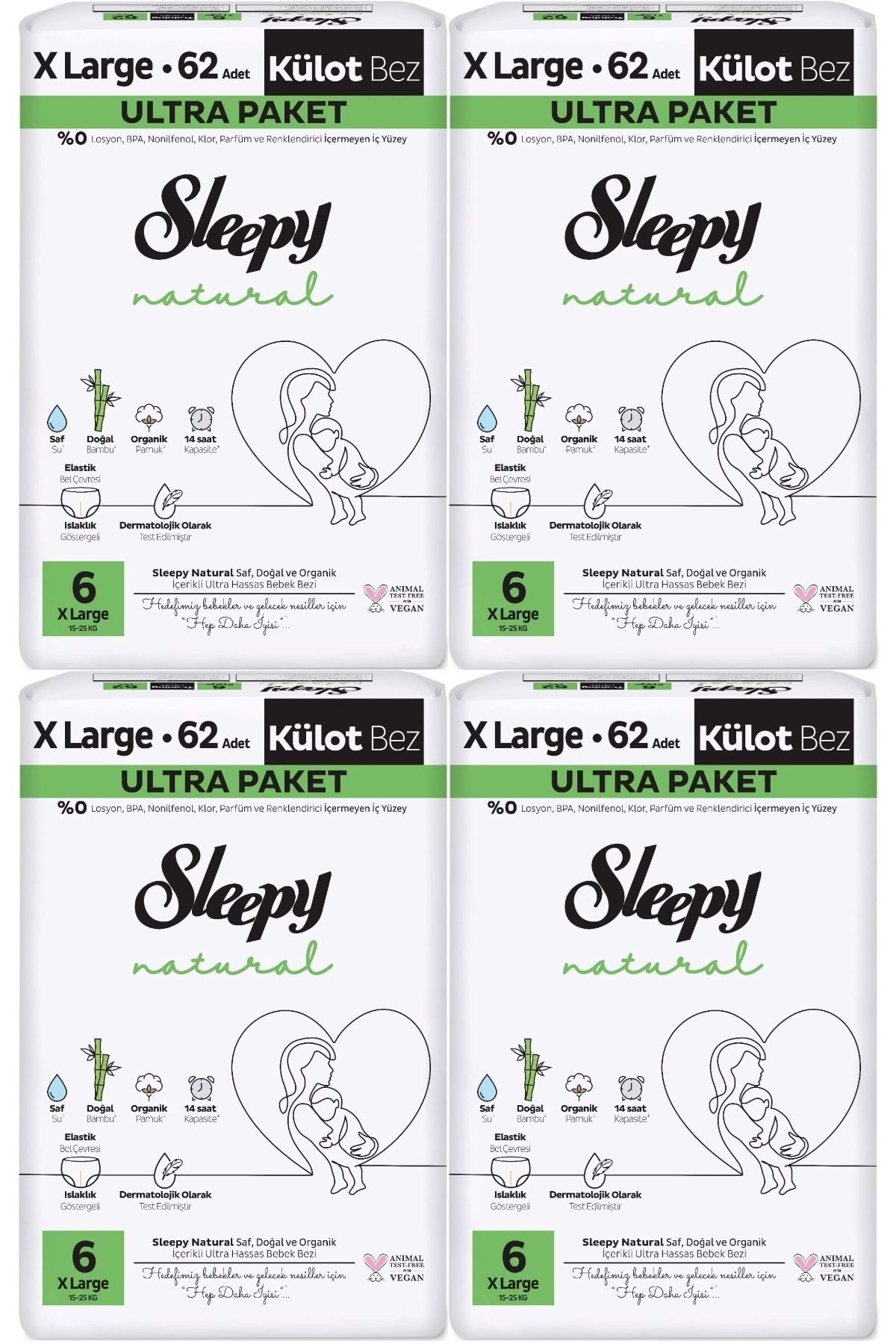 Sleepy Külot Bebek Bezi Natural Beden:6 (15-25KG) Extra Large 248 Adet Avantaj Ultra Pk