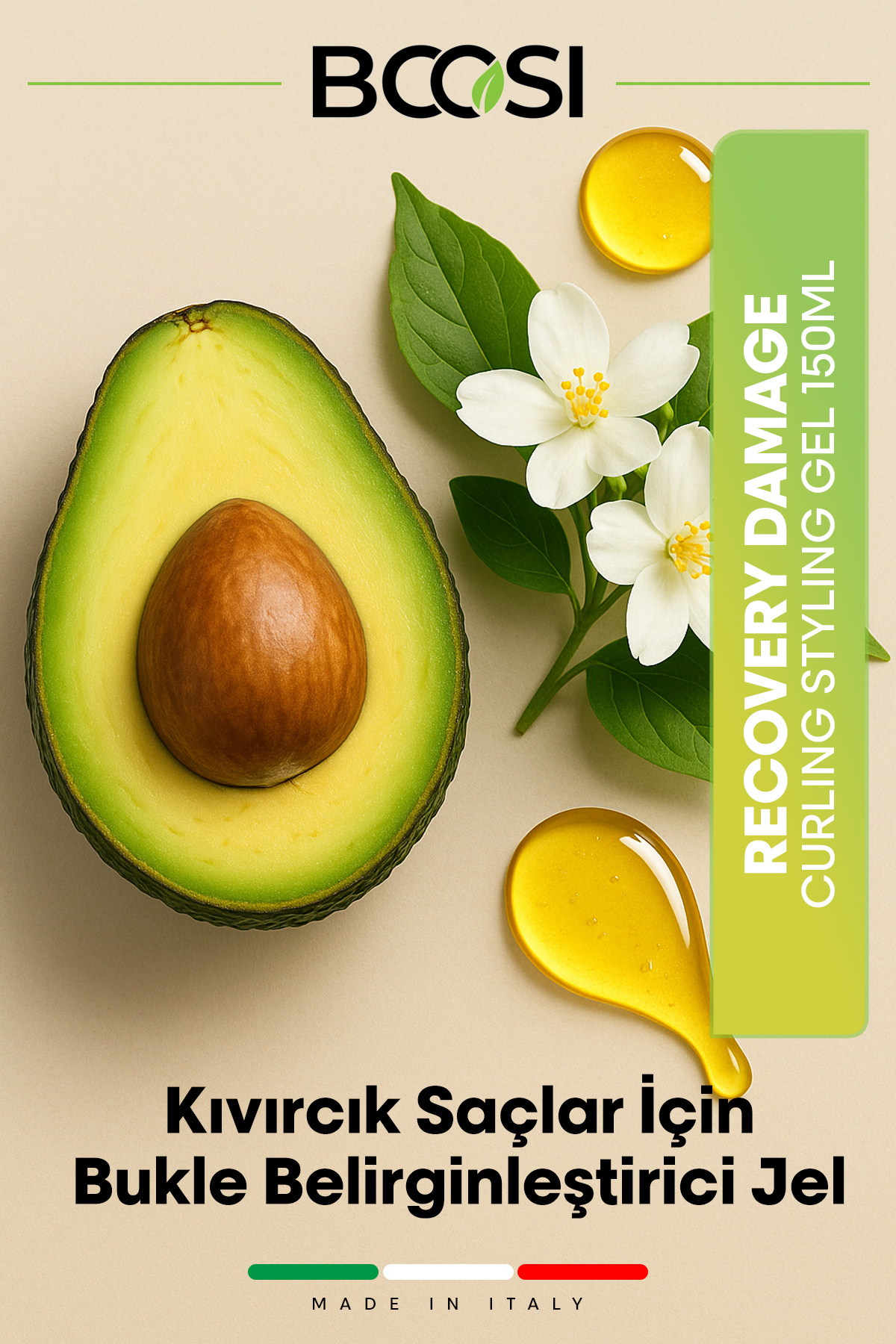 Curling Styling Gel Kıvırcık ve Dalgalı Saçlar İçin Bukle Belirginleştirici Jel Krem 150ml — BCS/RD/CURL150 — تصویر 2 از 4