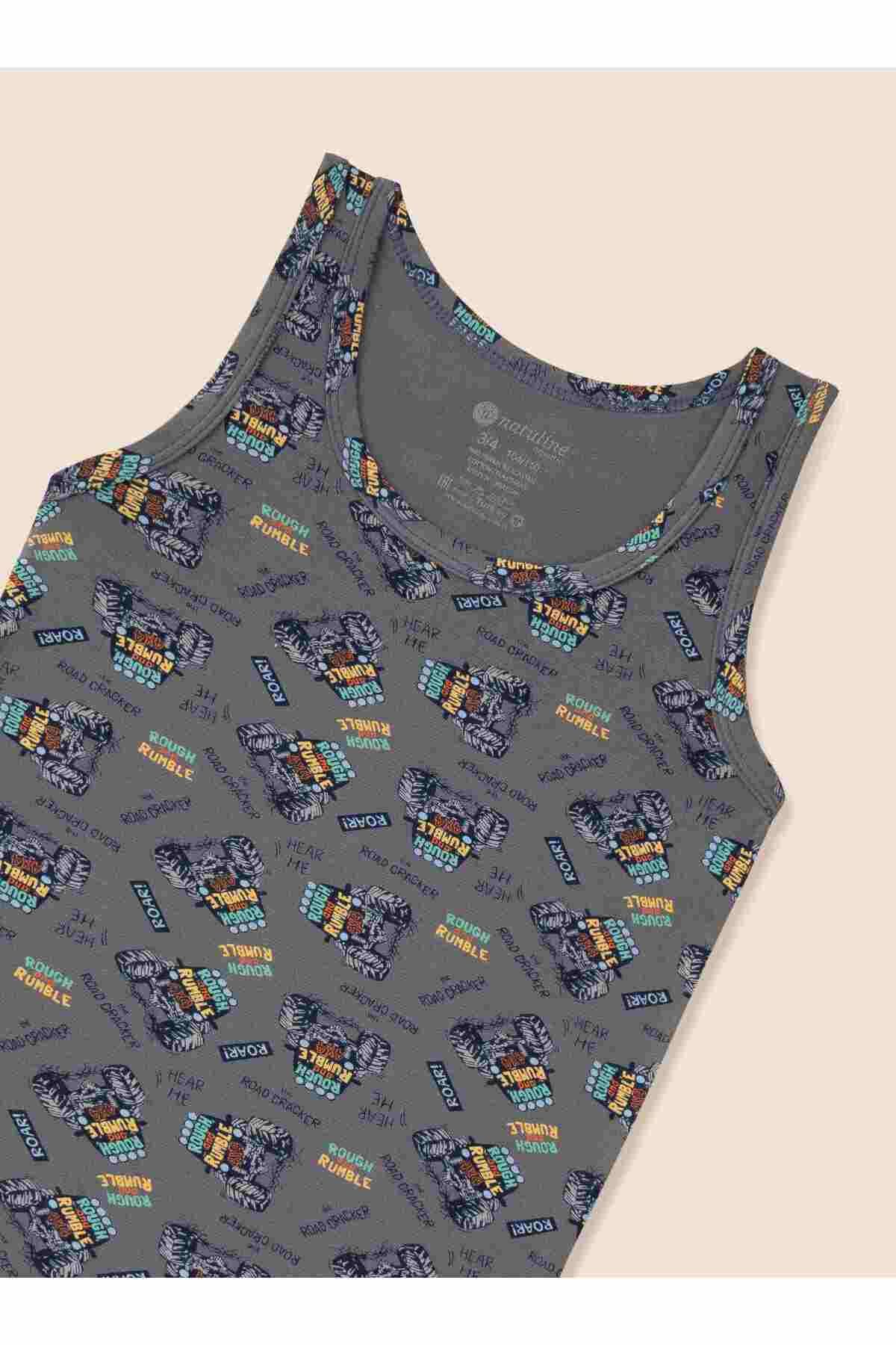 natuline-Tricou pentru băiat din bumbac organic Lycra Car Printed Pachet 6 7