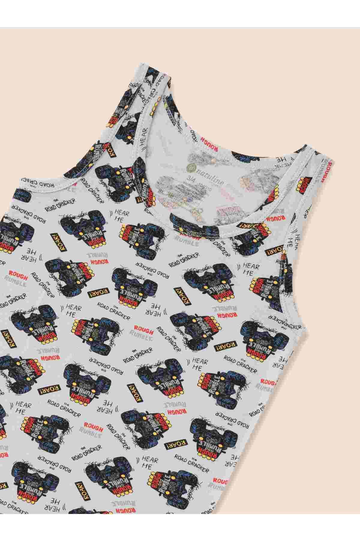 natuline-Tricou pentru băiat din bumbac organic Lycra Car Printed Pachet 6 5