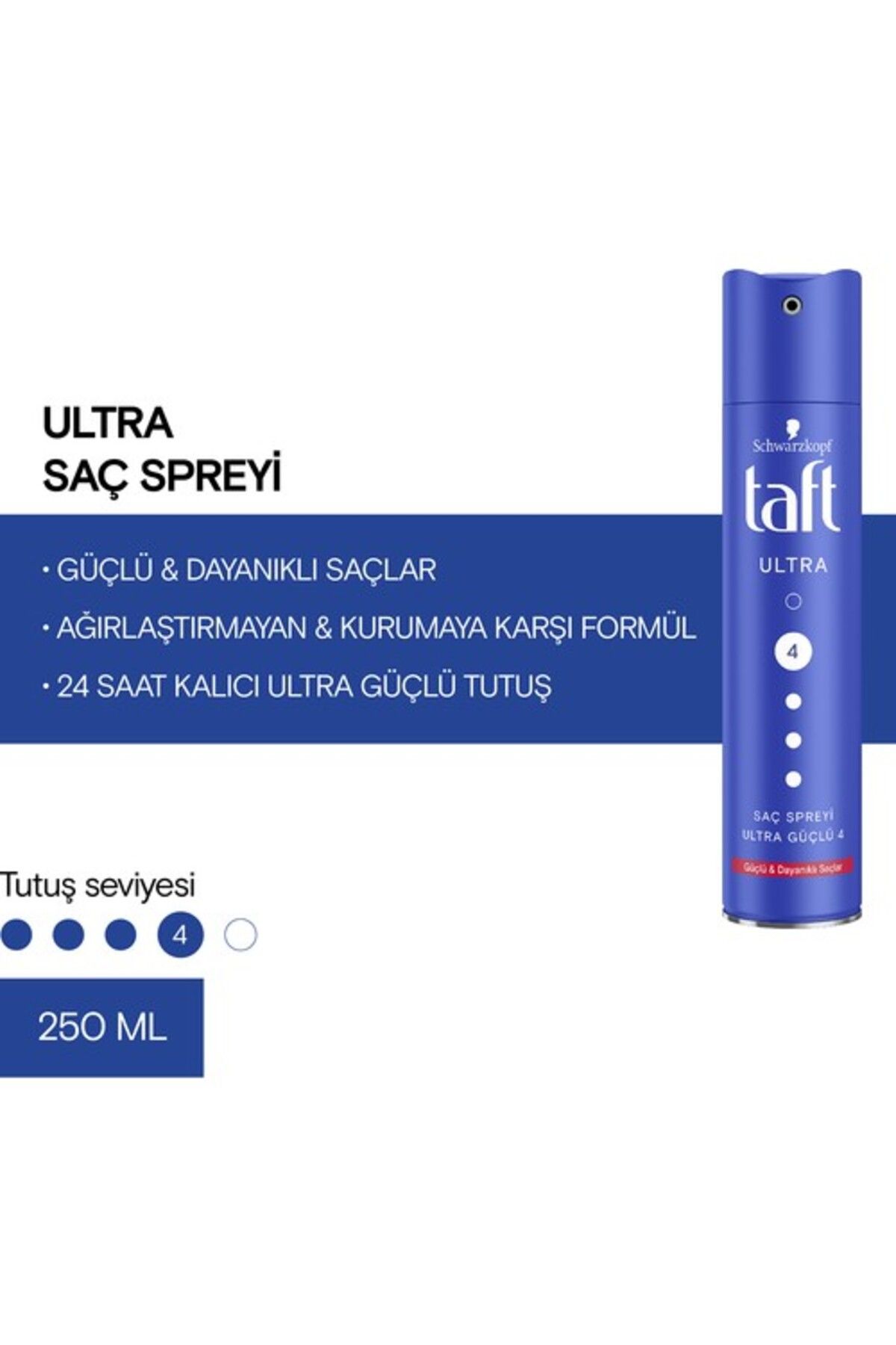 Taft Saç Spreyi Ultra Güçlü 4 250ml
