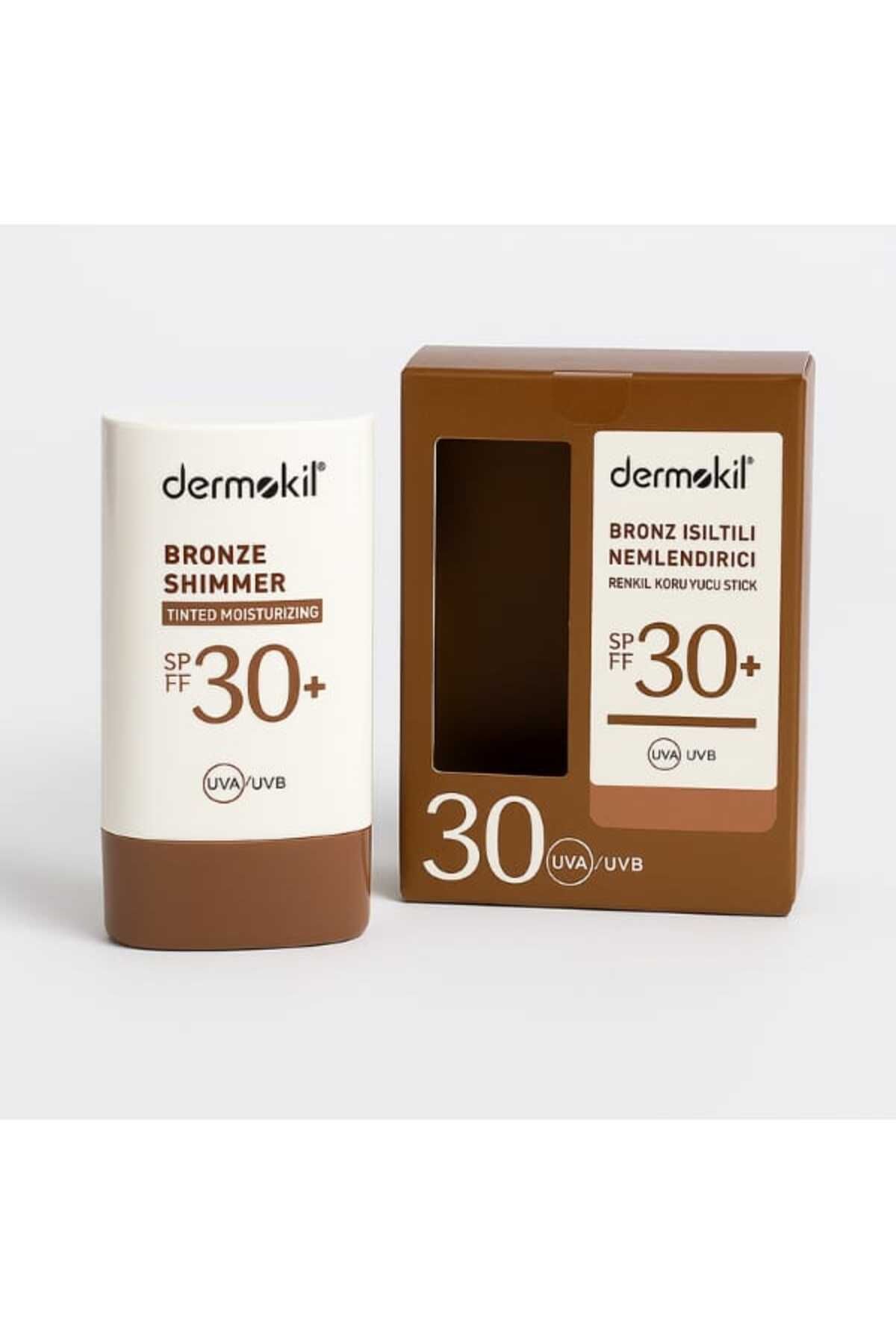 Dermokil Spf 30 Bronz Işıltılı Nemlendirici Güneş Stick – Yüz & Vücut – Mavi Işık Koruma, Vegan