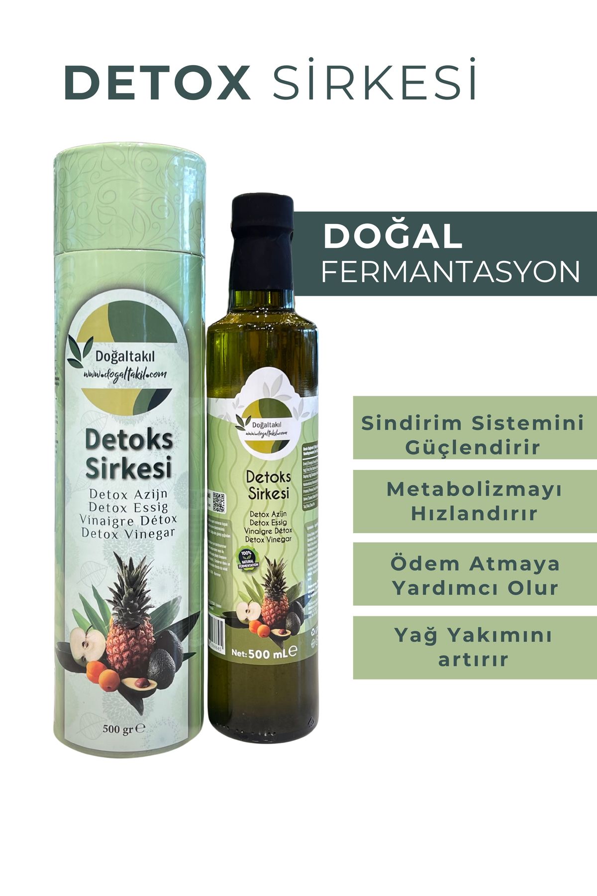 Doğaltakıl Detoks Sirkesi (Doğal Fermente 500ml)