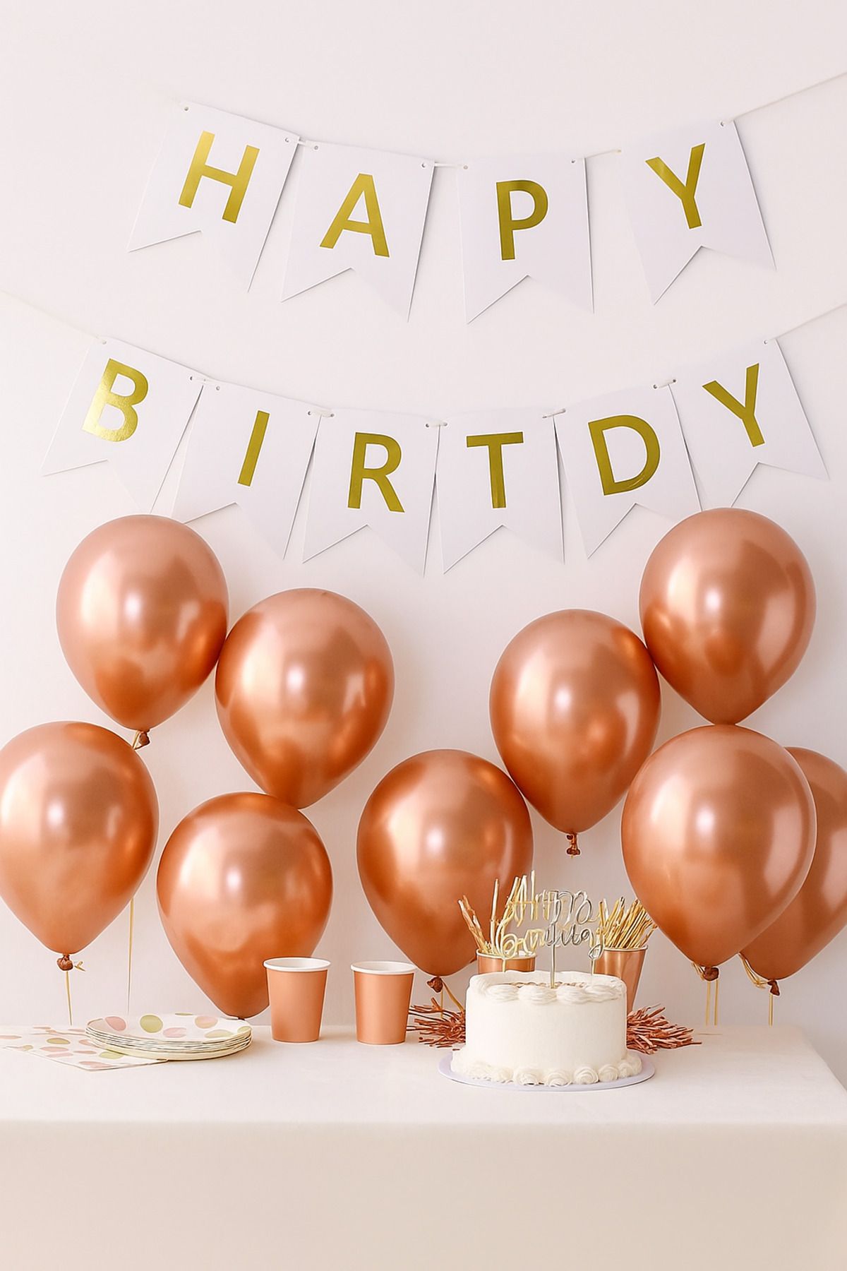 UVERTE Krom Bakır Balon 10 Adet Parlak Aynalı Balon – 12 inç, Metalik Renkli Parti Balonu (10’lu Paket)